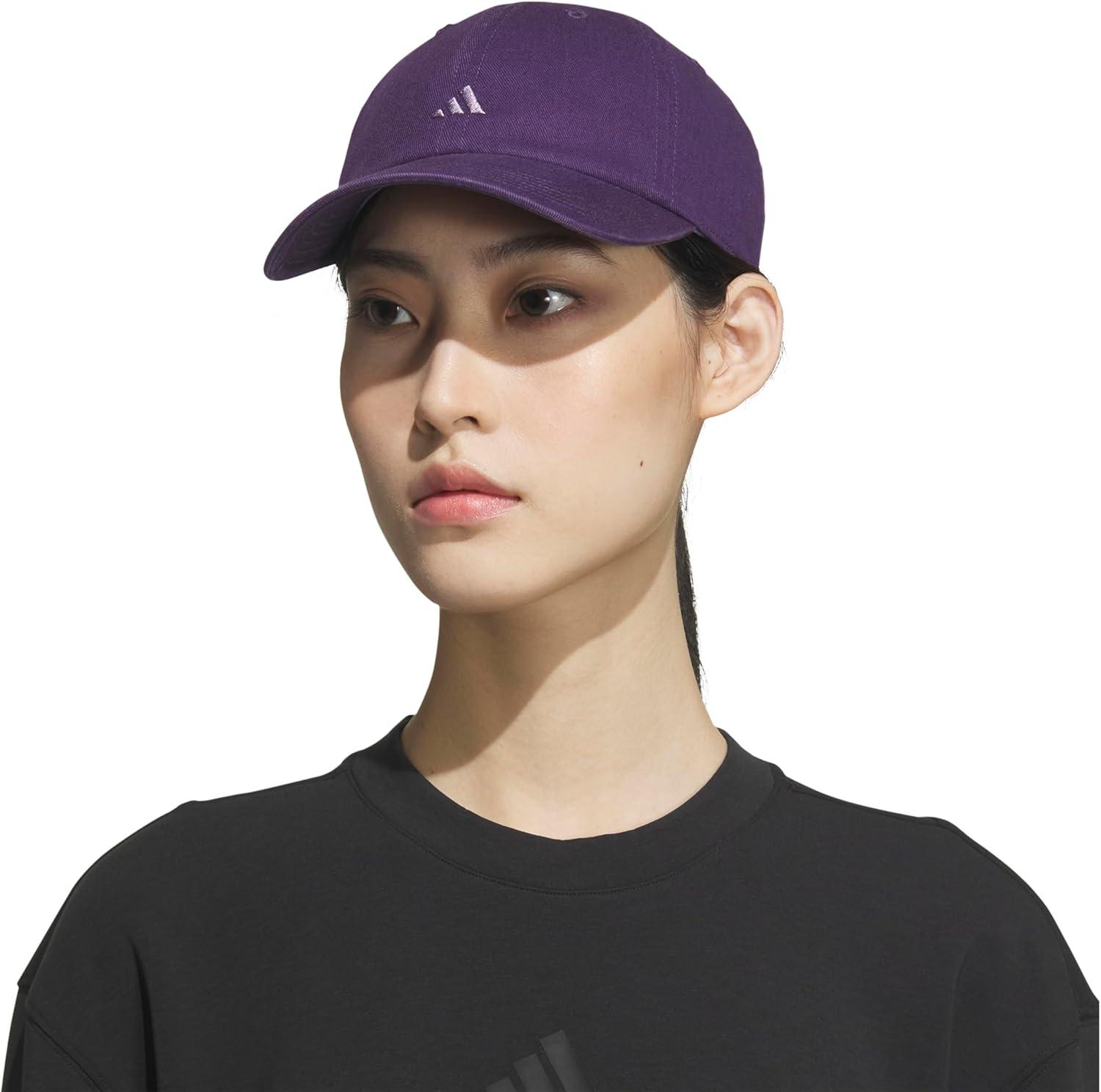 imageAdidas Womens Saturday Baseball Cap Adjustable Cotton Hat Athletic Relaxed FitAurora Plum PurpleShadow Violet30