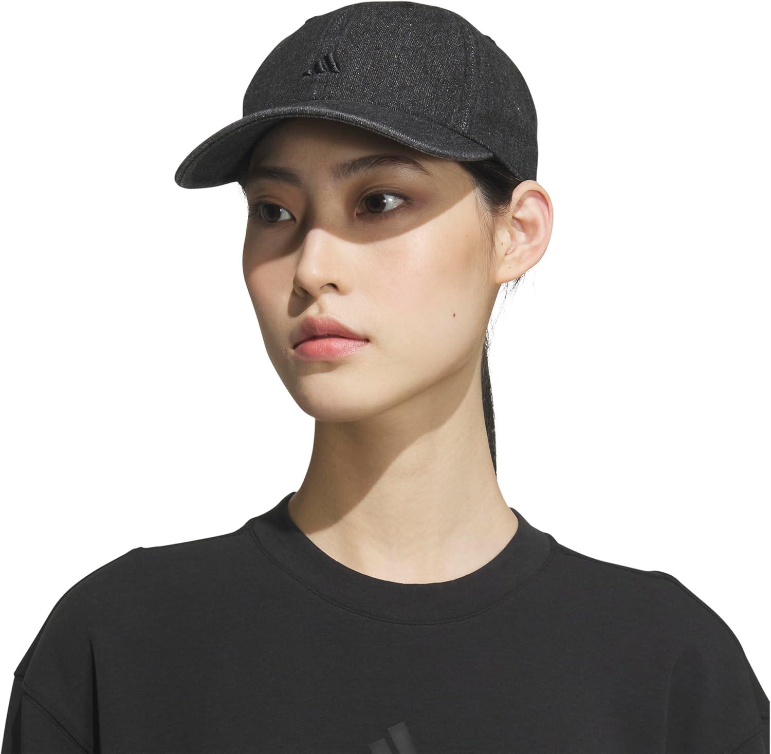 imageAdidas Womens Saturday Baseball Cap Adjustable Cotton Hat Athletic Relaxed FitBlack DenimBlack