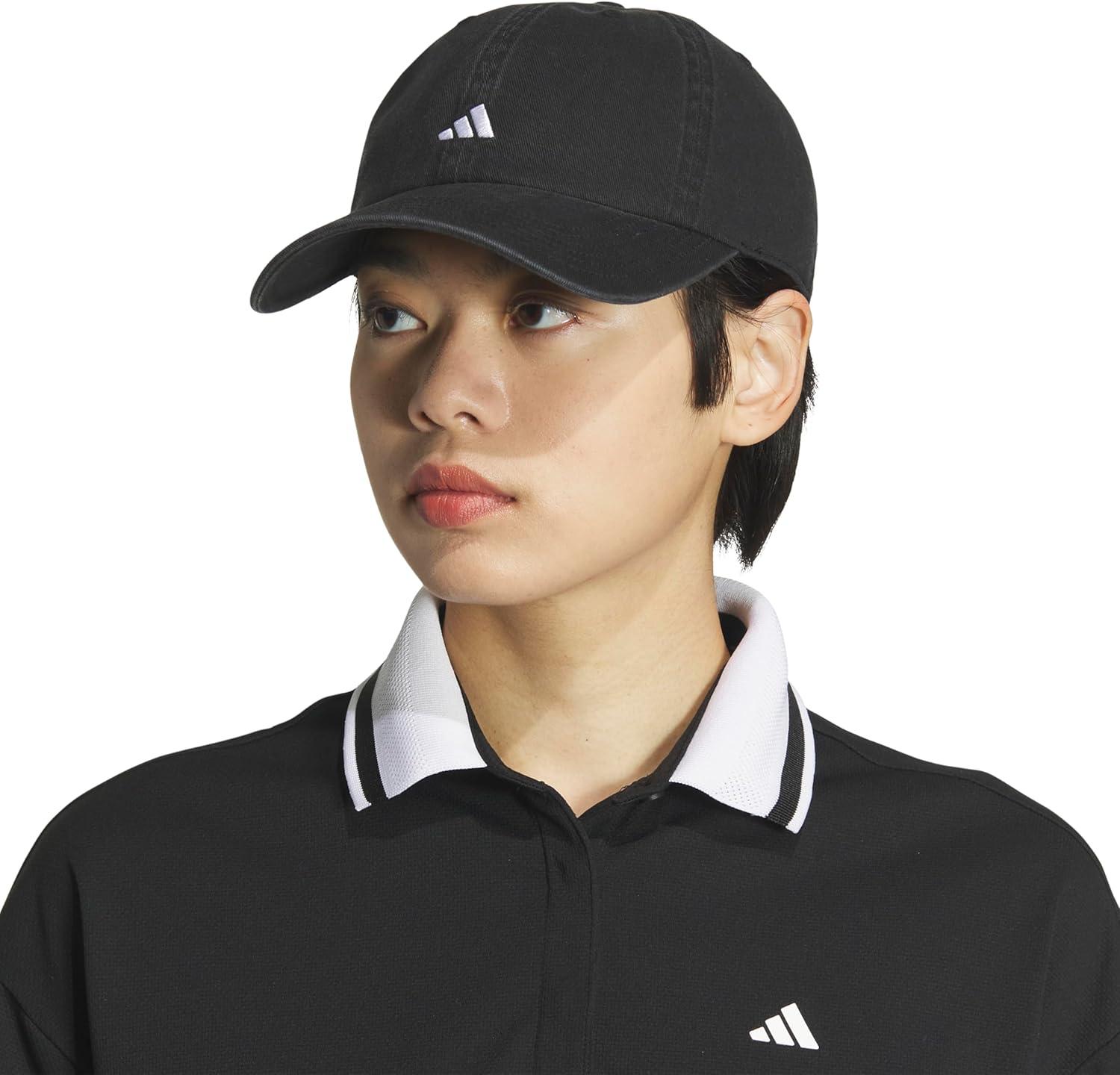 imageAdidas Womens Saturday Baseball Cap Adjustable Cotton Hat Athletic Relaxed FitBlackWhite30
