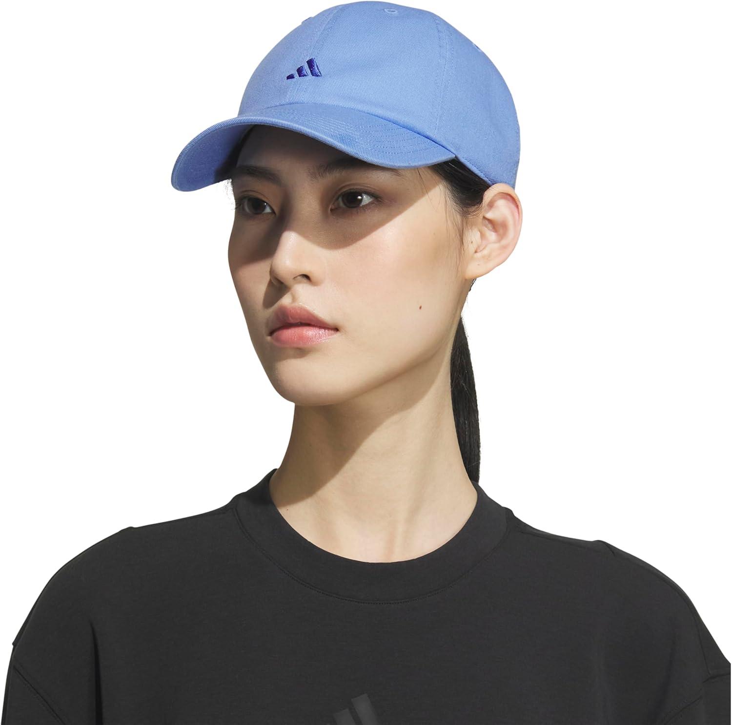 imageAdidas Womens Saturday Baseball Cap Adjustable Cotton Hat Athletic Relaxed FitBlue FusionHires Blue30