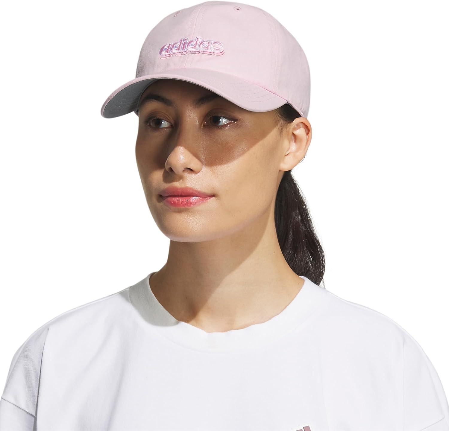 imageAdidas Womens Saturday Baseball Cap Adjustable Cotton Hat Athletic Relaxed FitClear PinkWhiteBliss Pink20Graphic