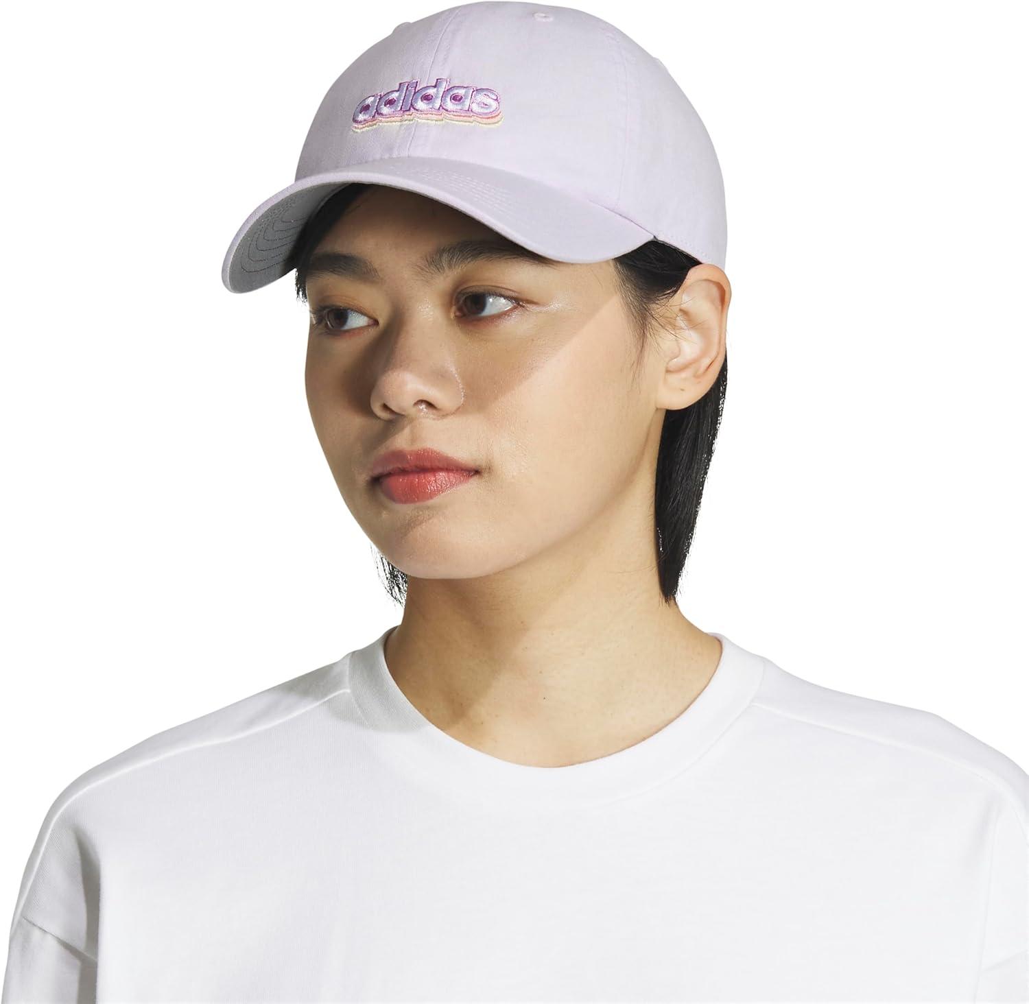 imageAdidas Womens Saturday Baseball Cap Adjustable Cotton Hat Athletic Relaxed FitIce LavenderPreloved PurpleSemi Pink Spark20Graphic