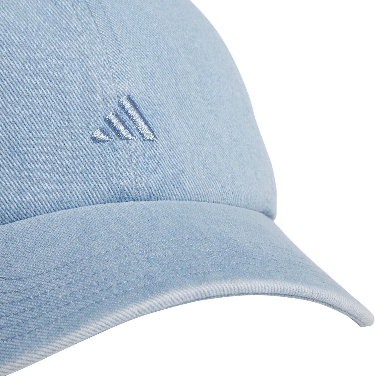 imageAdidas Womens Saturday Baseball Cap Adjustable Cotton Hat Athletic Relaxed FitLight Blue Denim30