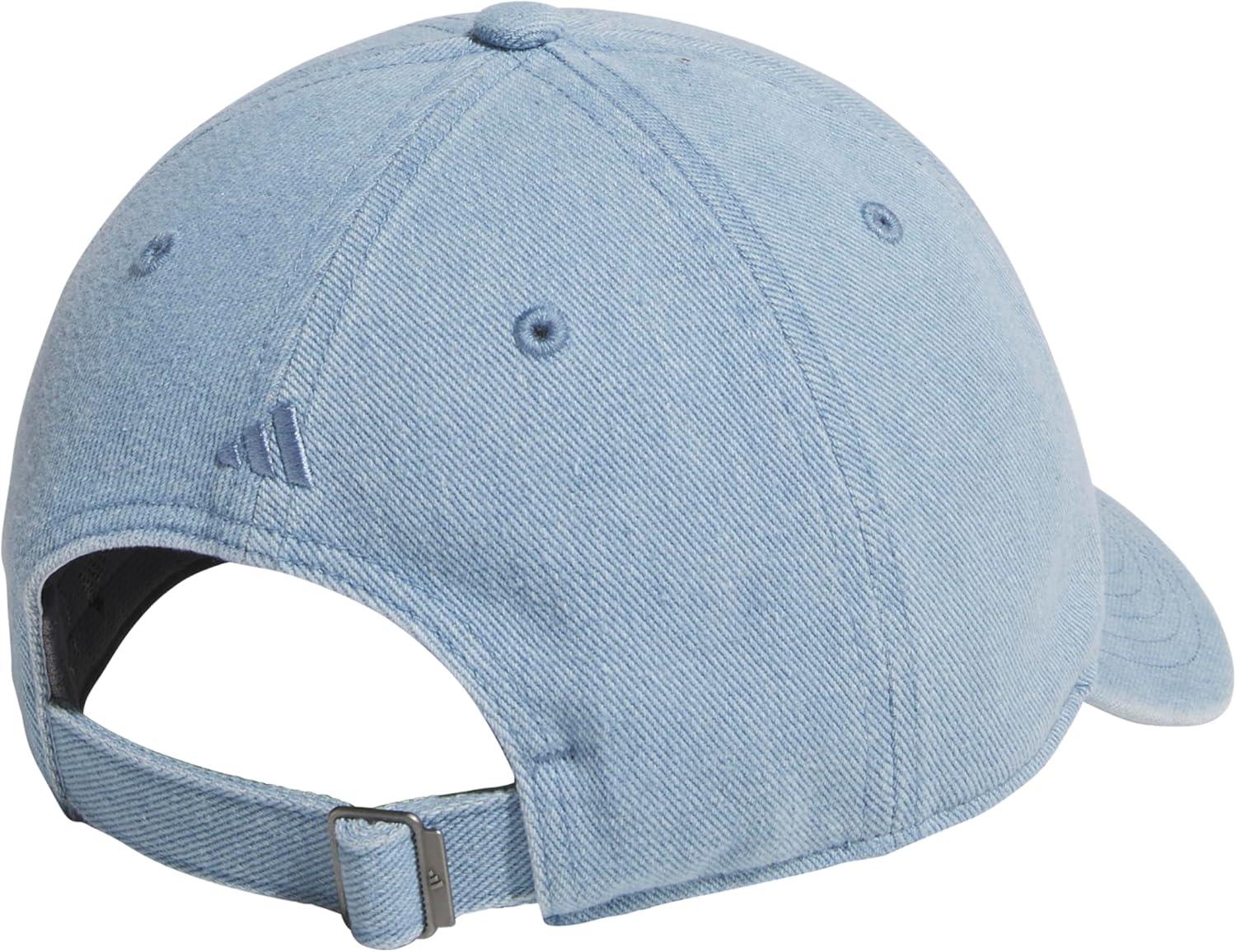 imageAdidas Womens Saturday Baseball Cap Adjustable Cotton Hat Athletic Relaxed FitLight Blue Denim30