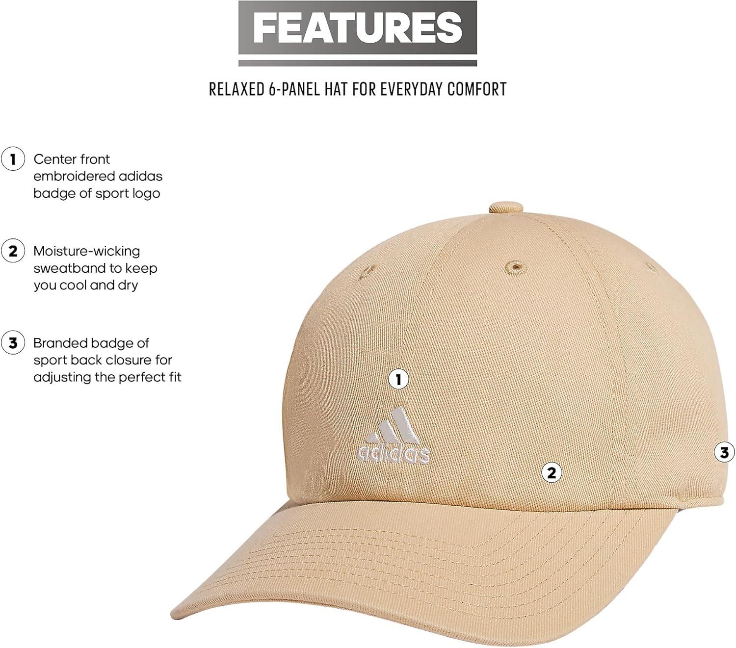 imageAdidas Womens Saturday Baseball Cap Adjustable Cotton Hat Athletic Relaxed FitMagic BeigeOff White