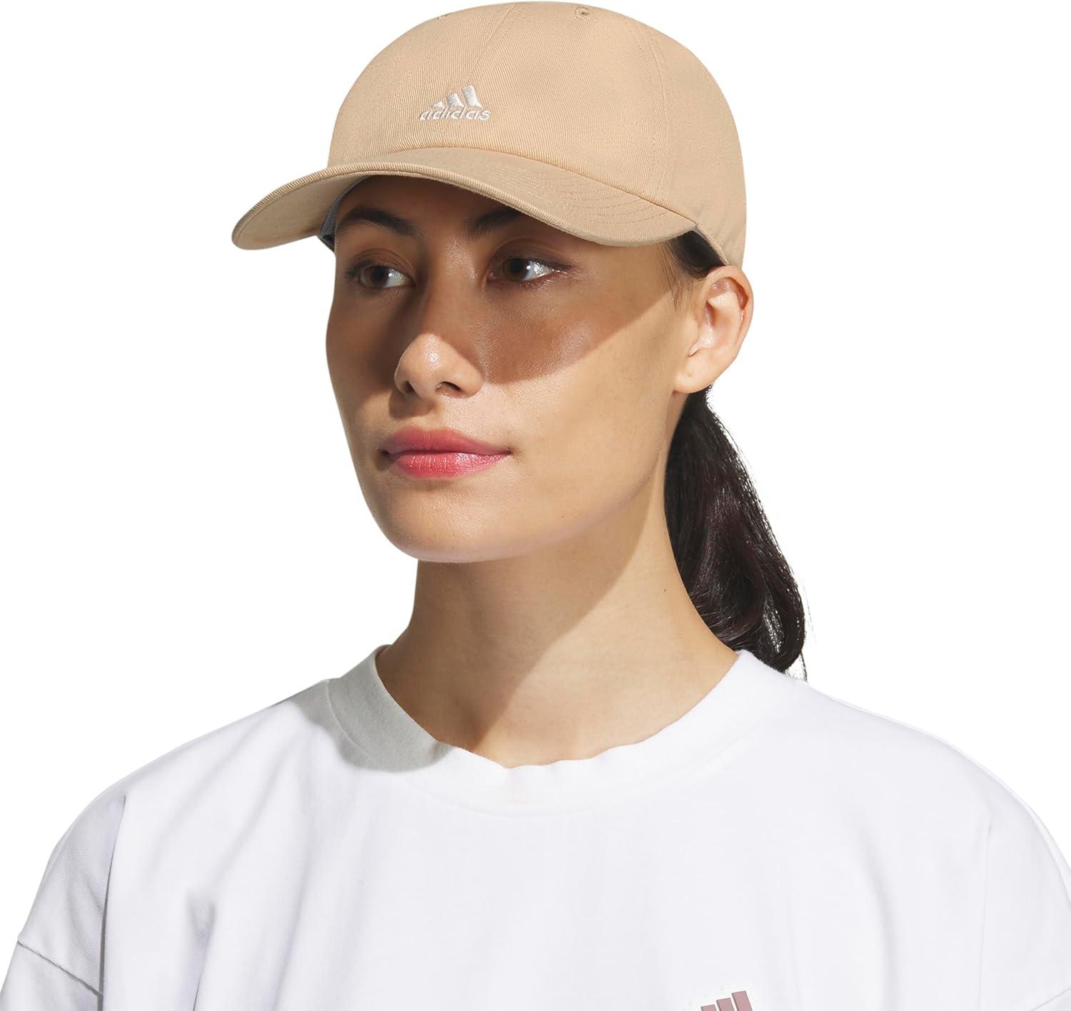 imageAdidas Womens Saturday Baseball Cap Adjustable Cotton Hat Athletic Relaxed FitMagic BeigeOff White