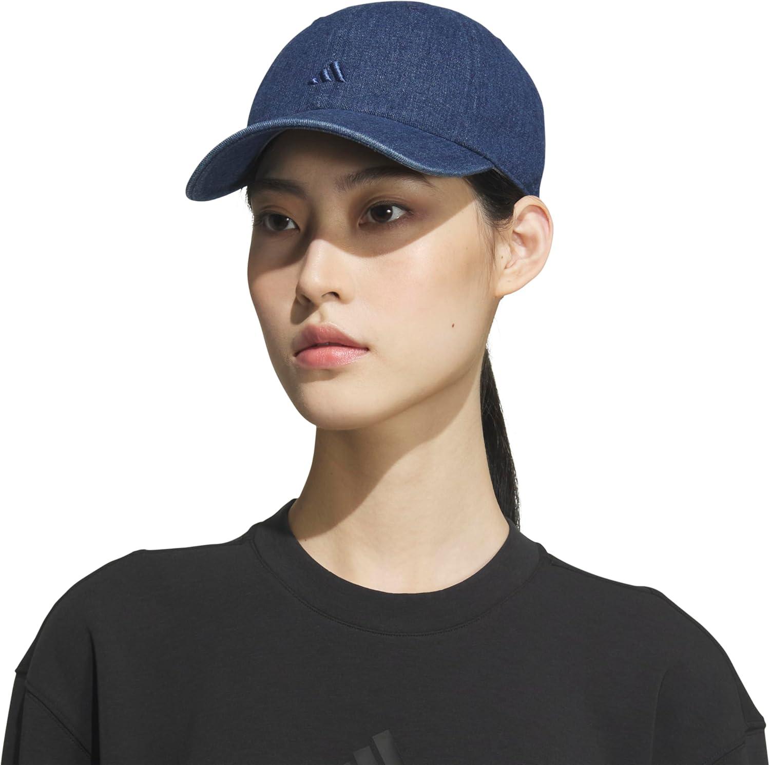 imageAdidas Womens Saturday Baseball Cap Adjustable Cotton Hat Athletic Relaxed FitMedium Blue Denim