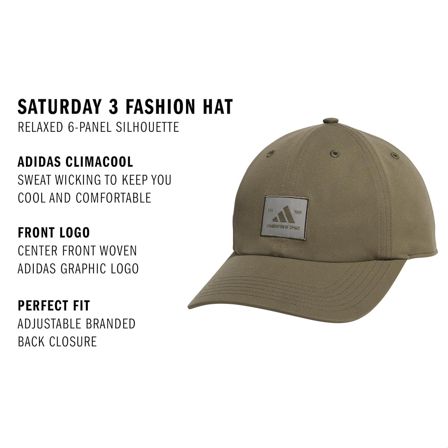 imageAdidas Womens Saturday Baseball Cap Adjustable Cotton Hat Athletic Relaxed FitOlive Strata Green