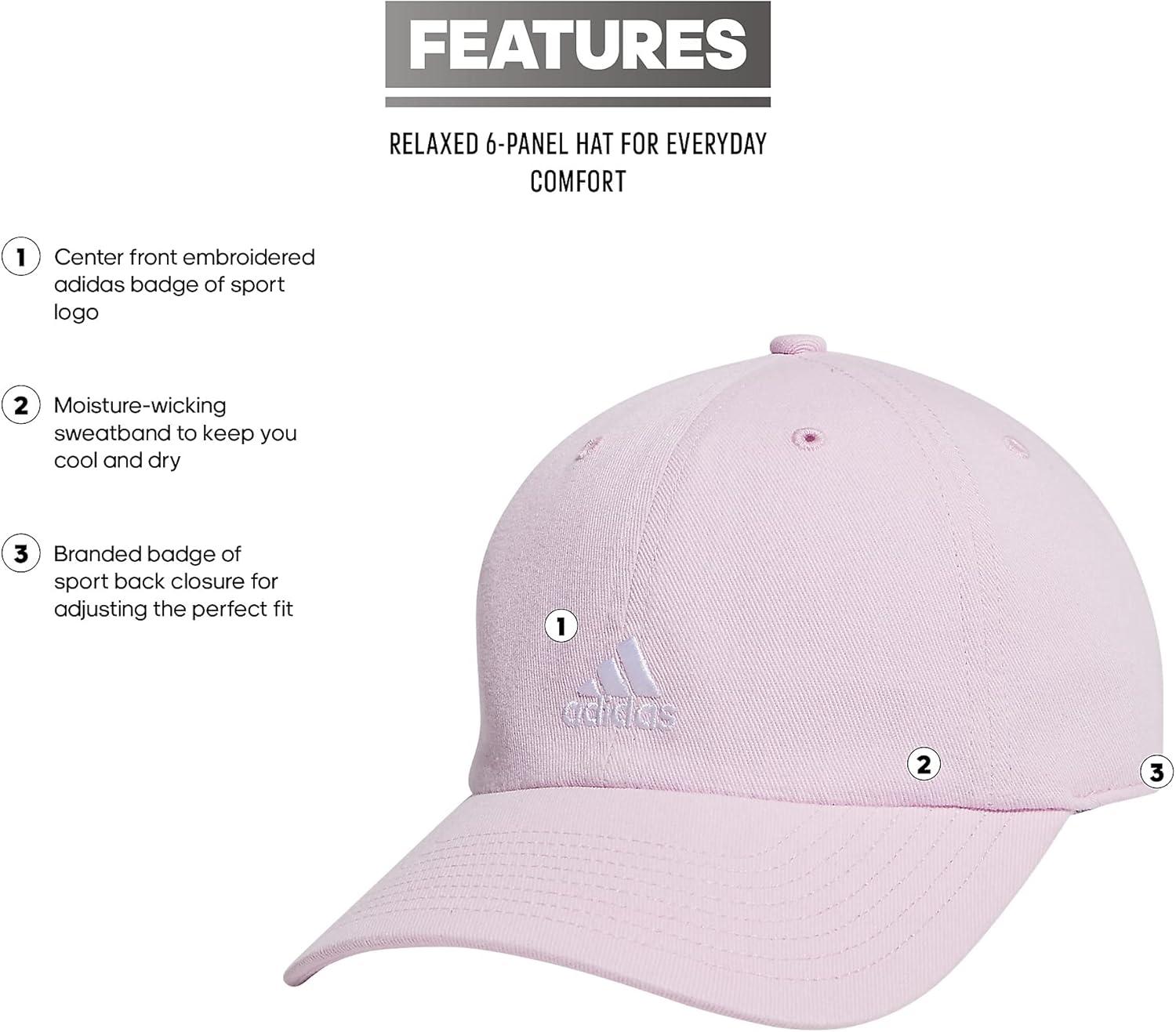 imageAdidas Womens Saturday Baseball Cap Adjustable Cotton Hat Athletic Relaxed FitOrchid Fusion PurpleWhite