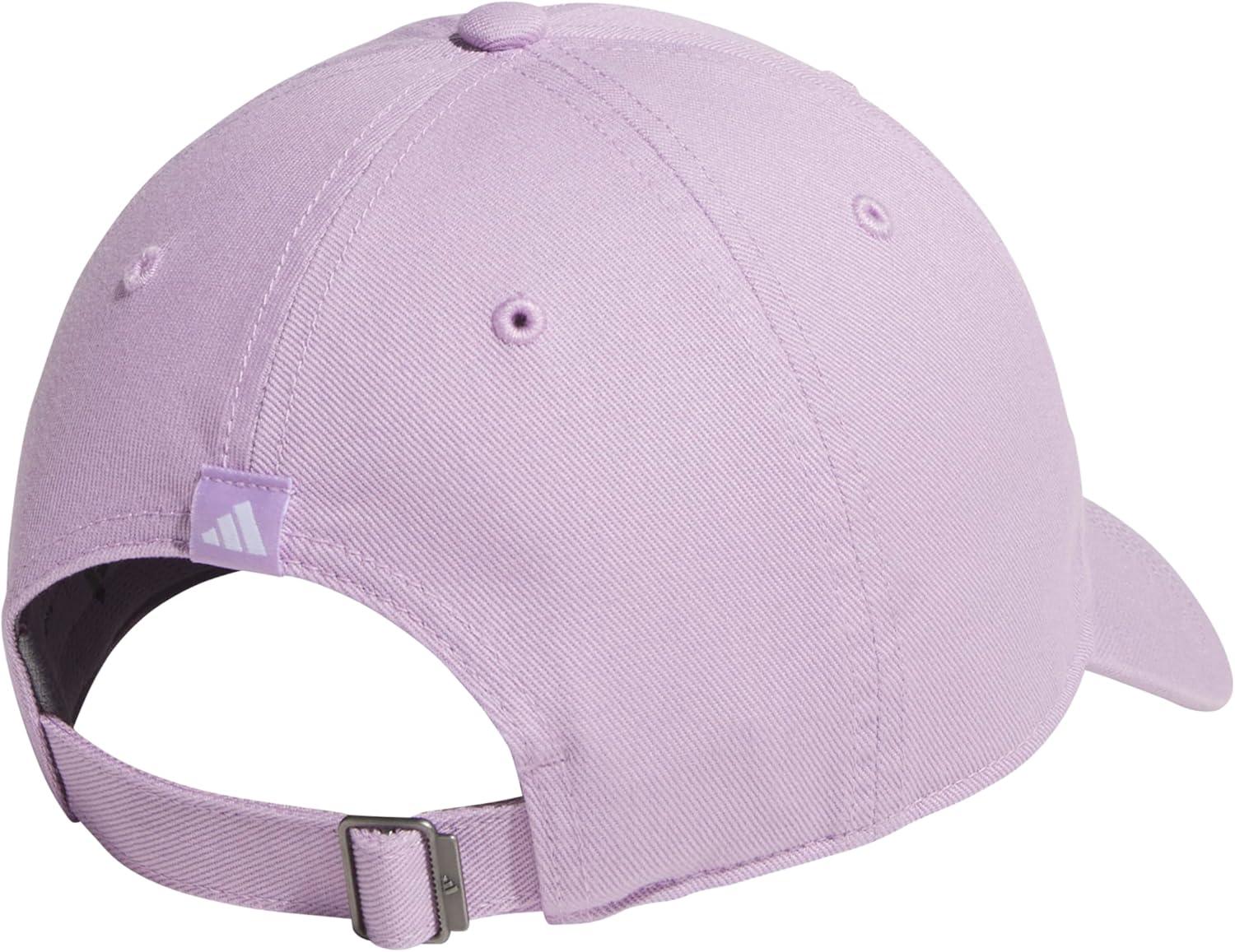 imageAdidas Womens Saturday Baseball Cap Adjustable Cotton Hat Athletic Relaxed FitPowder Plum PurpleWhite