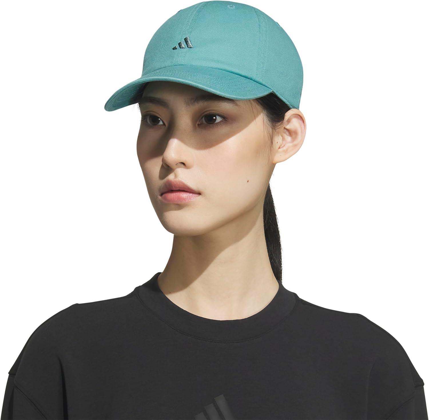 imageAdidas Womens Saturday Baseball Cap Adjustable Cotton Hat Athletic Relaxed FitPowder Teal GreenPreloved Teal Green