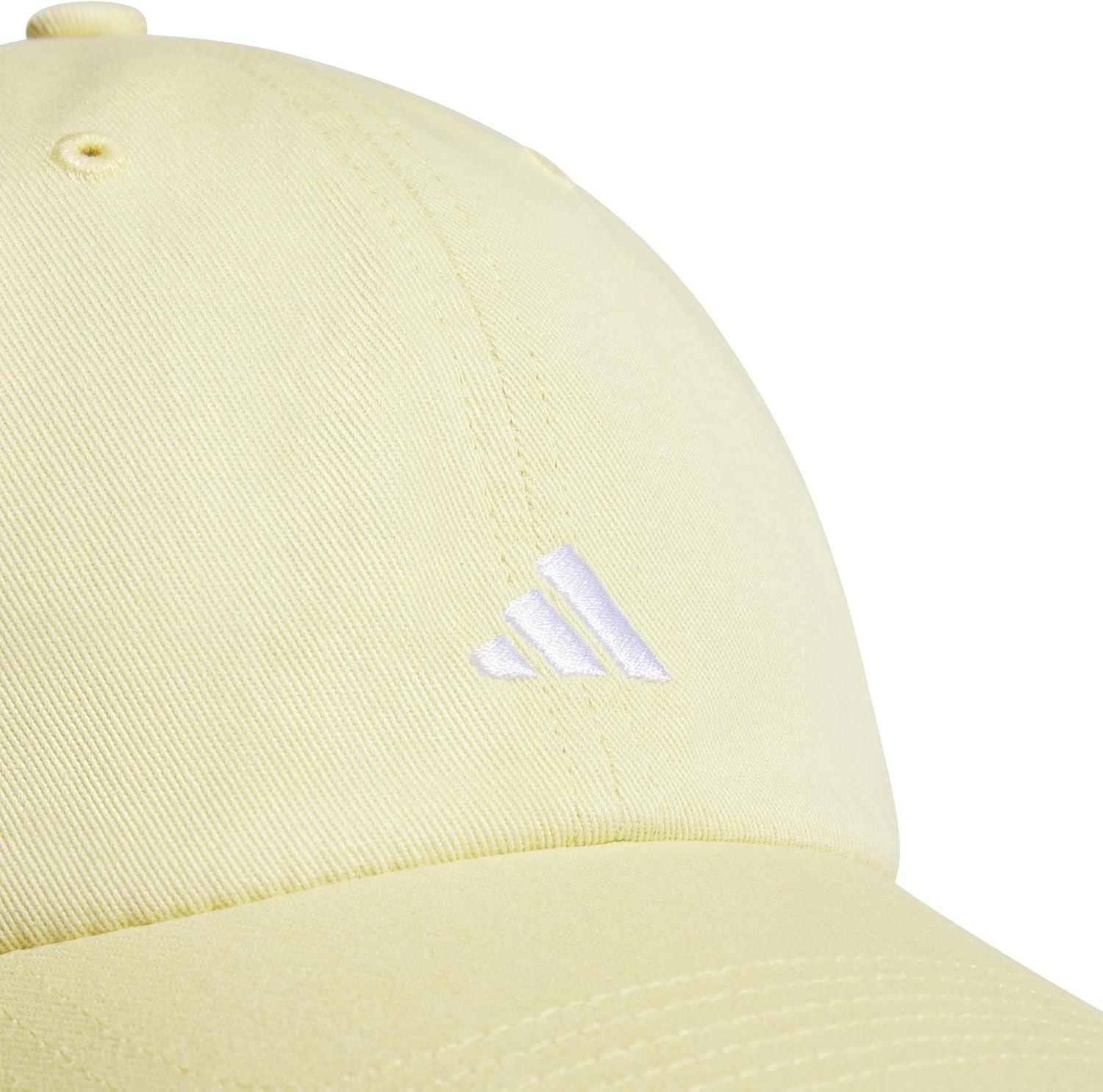 imageAdidas Womens Saturday Baseball Cap Adjustable Cotton Hat Athletic Relaxed FitPowder YellowWhite30