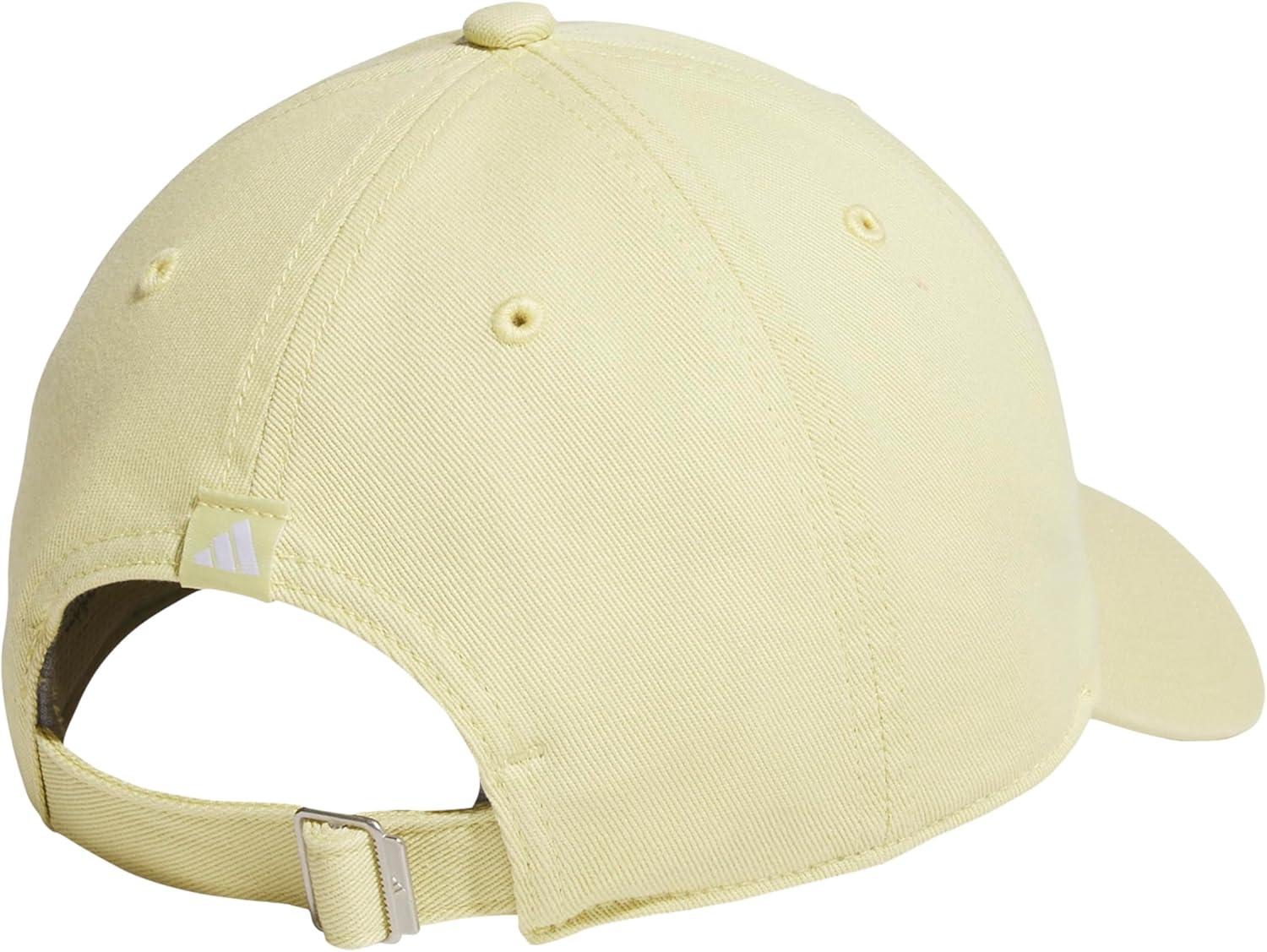imageAdidas Womens Saturday Baseball Cap Adjustable Cotton Hat Athletic Relaxed FitPowder YellowWhite30