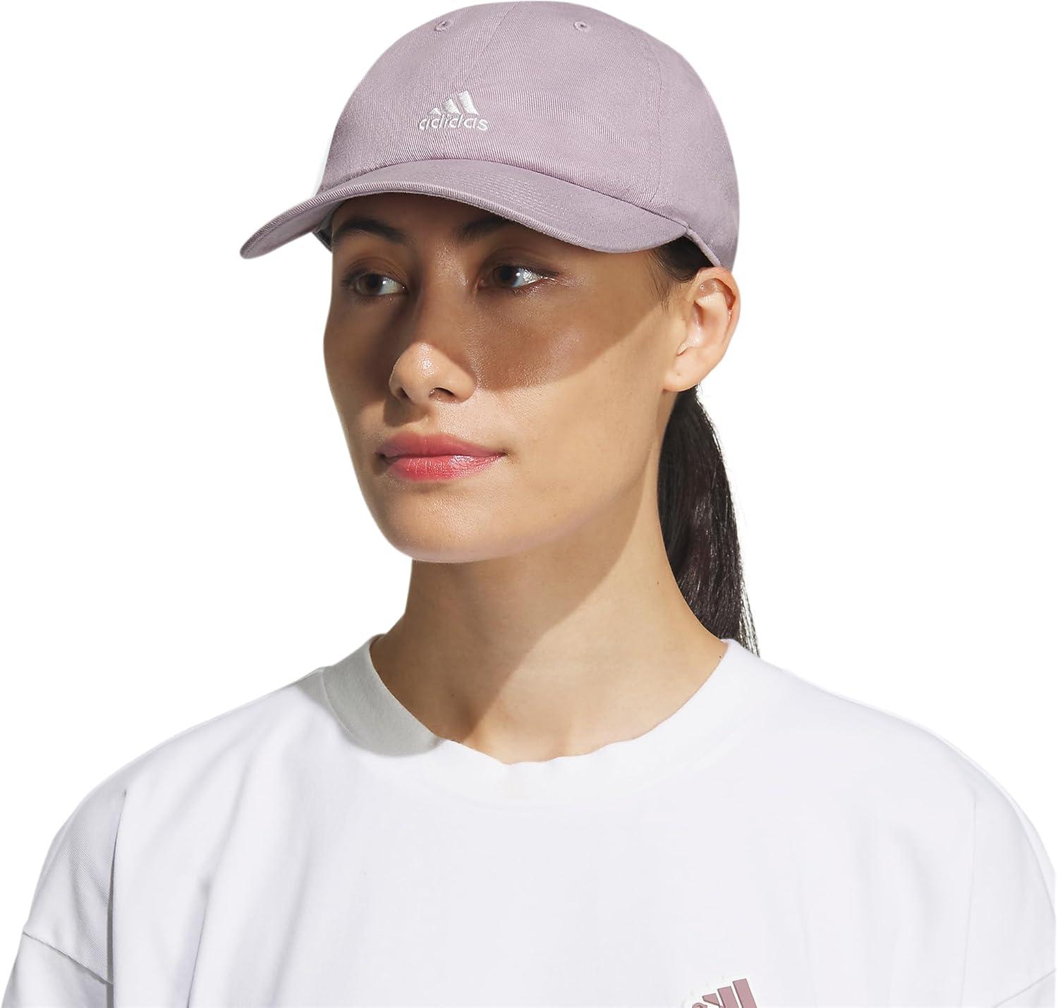 imageAdidas Womens Saturday Baseball Cap Adjustable Cotton Hat Athletic Relaxed FitPreloved Fig PurpleOff White20