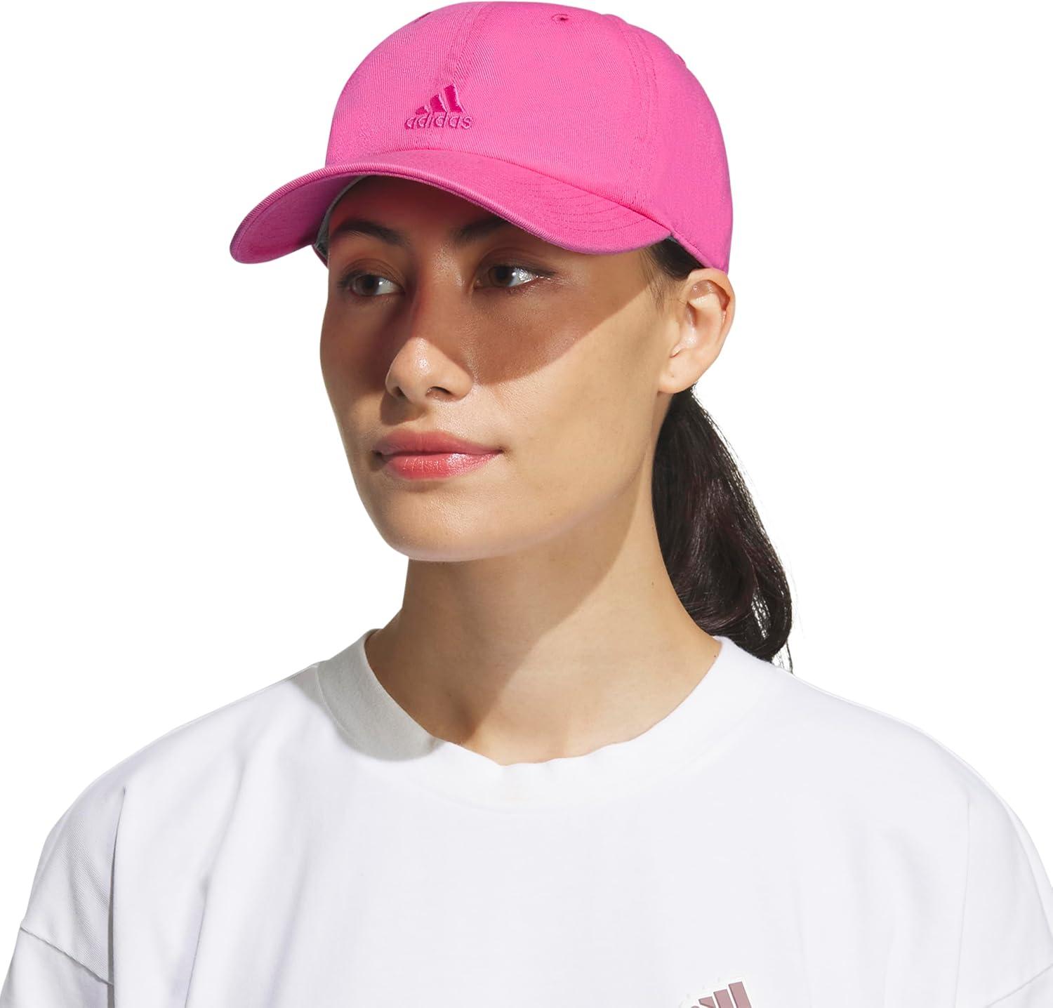 imageAdidas Womens Saturday Baseball Cap Adjustable Cotton Hat Athletic Relaxed FitPulse Magenta Pink