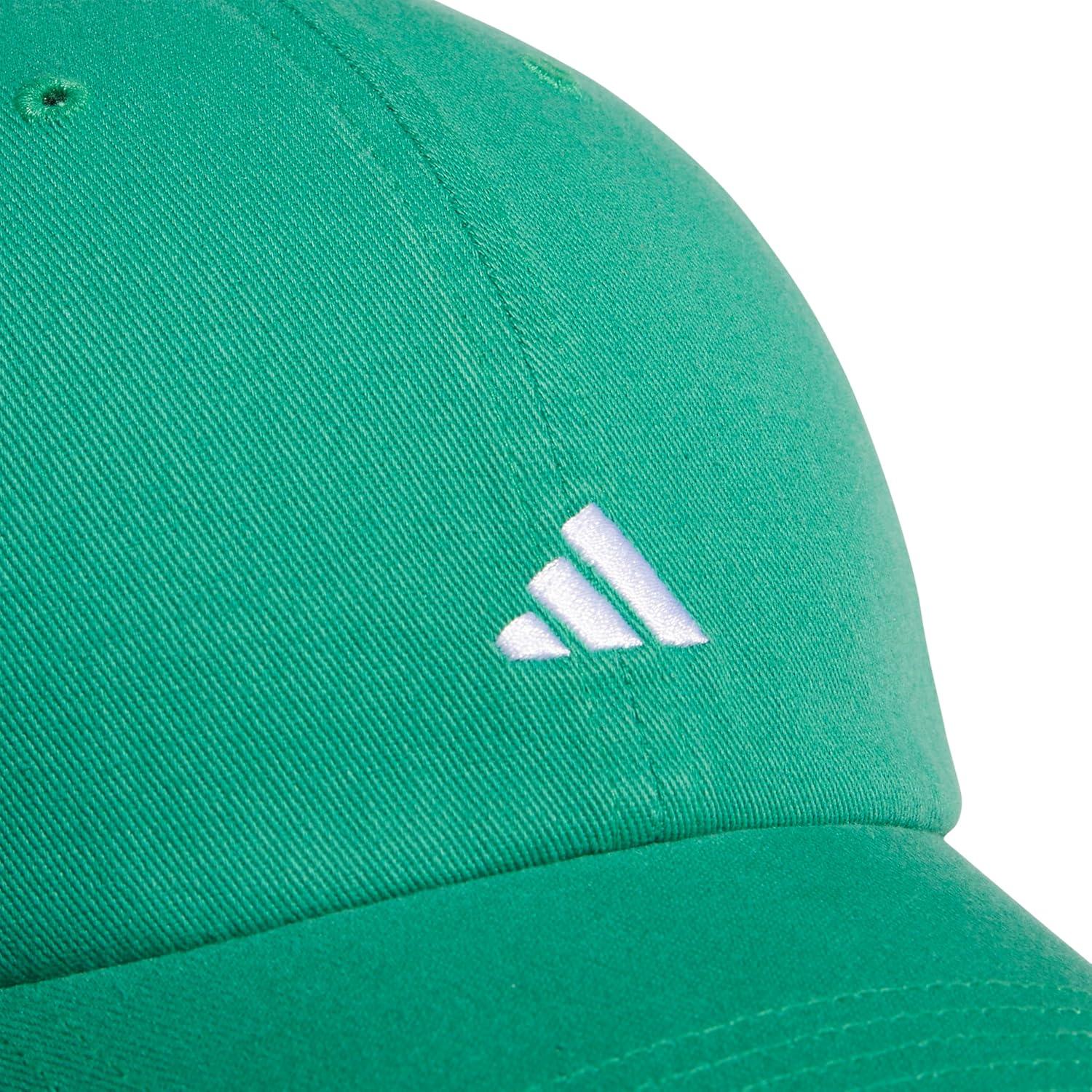 imageAdidas Womens Saturday Baseball Cap Adjustable Cotton Hat Athletic Relaxed FitSemi Court GreenWhite30