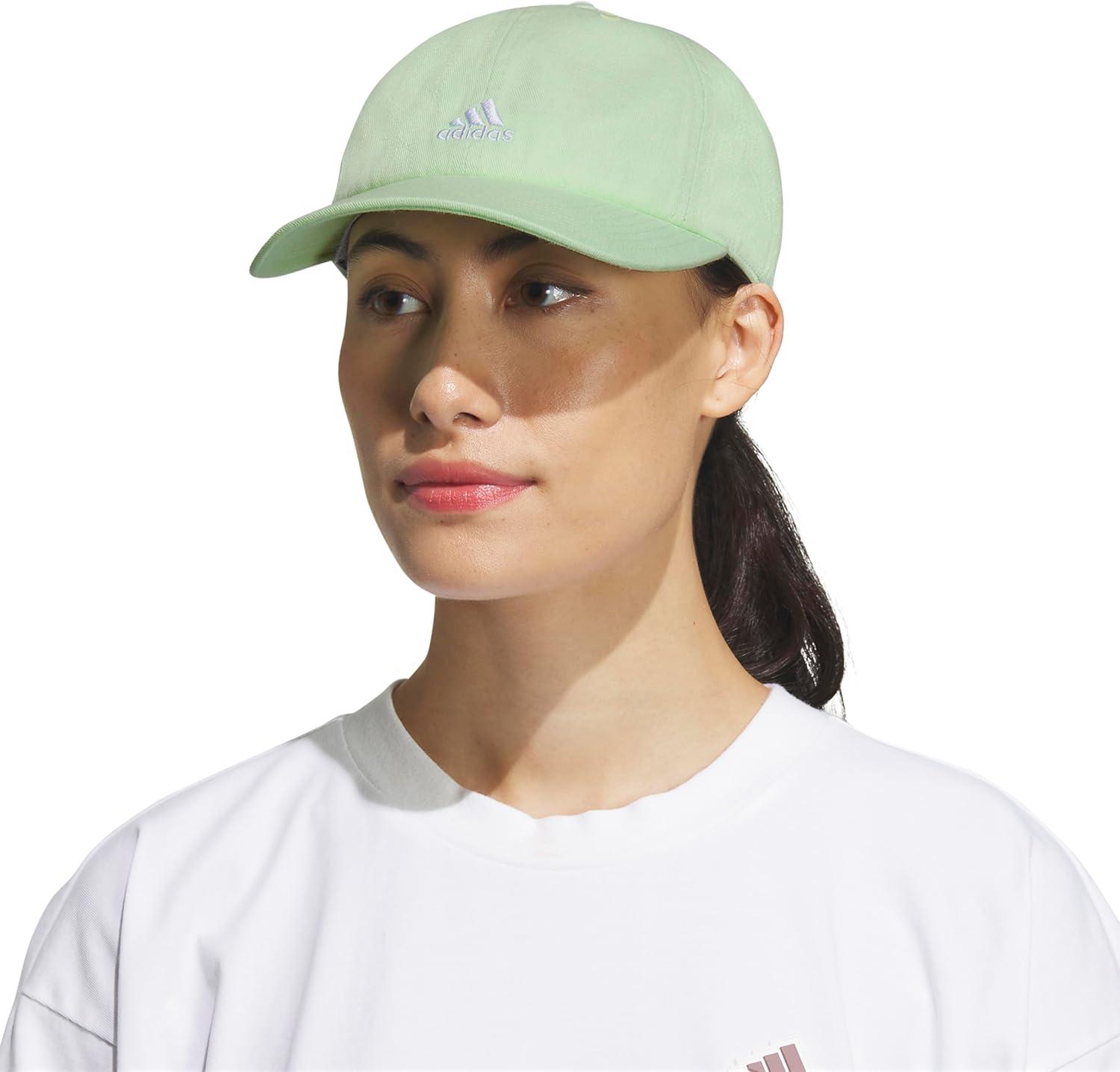 imageAdidas Womens Saturday Baseball Cap Adjustable Cotton Hat Athletic Relaxed FitSemi Green SparkWhite20