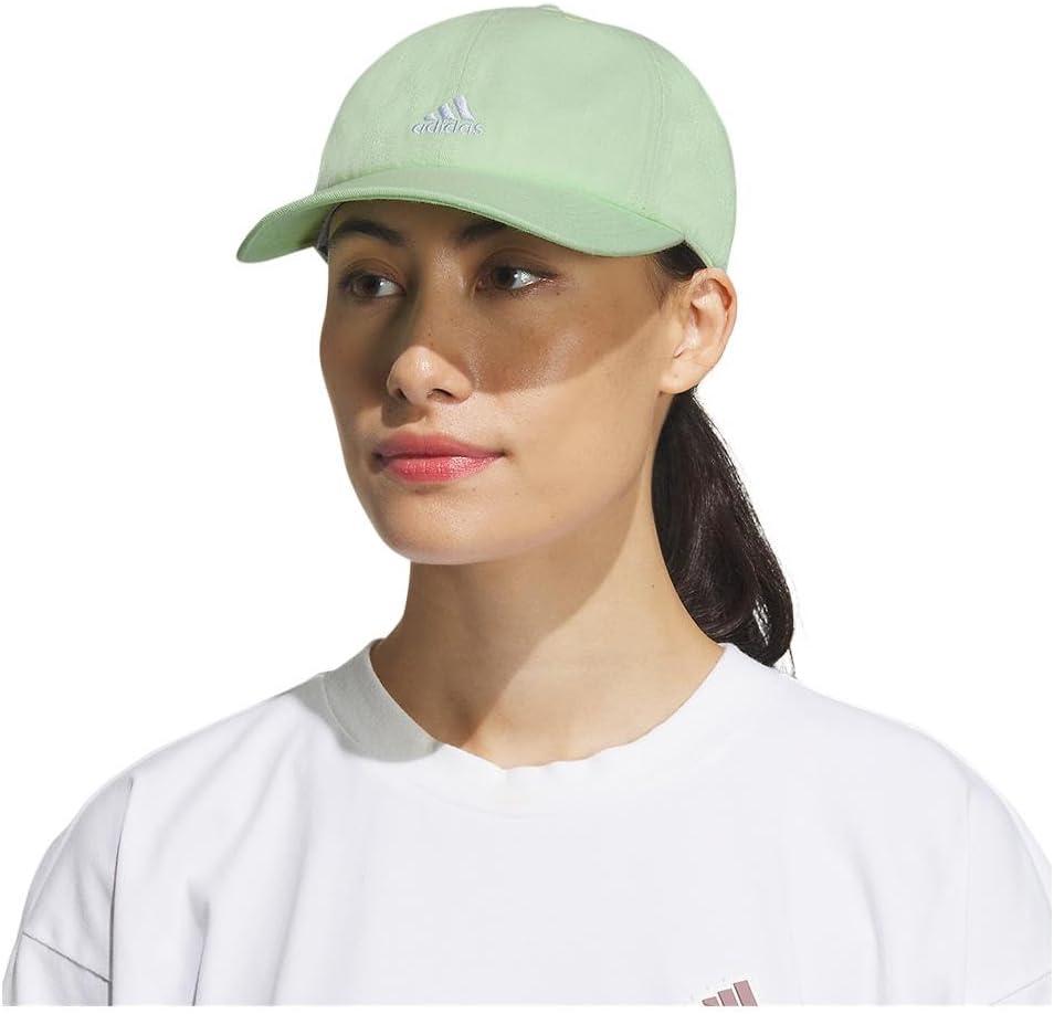 imageAdidas Womens Saturday Baseball Cap Adjustable Cotton Hat Athletic Relaxed FitSemi Green SparkWhite20