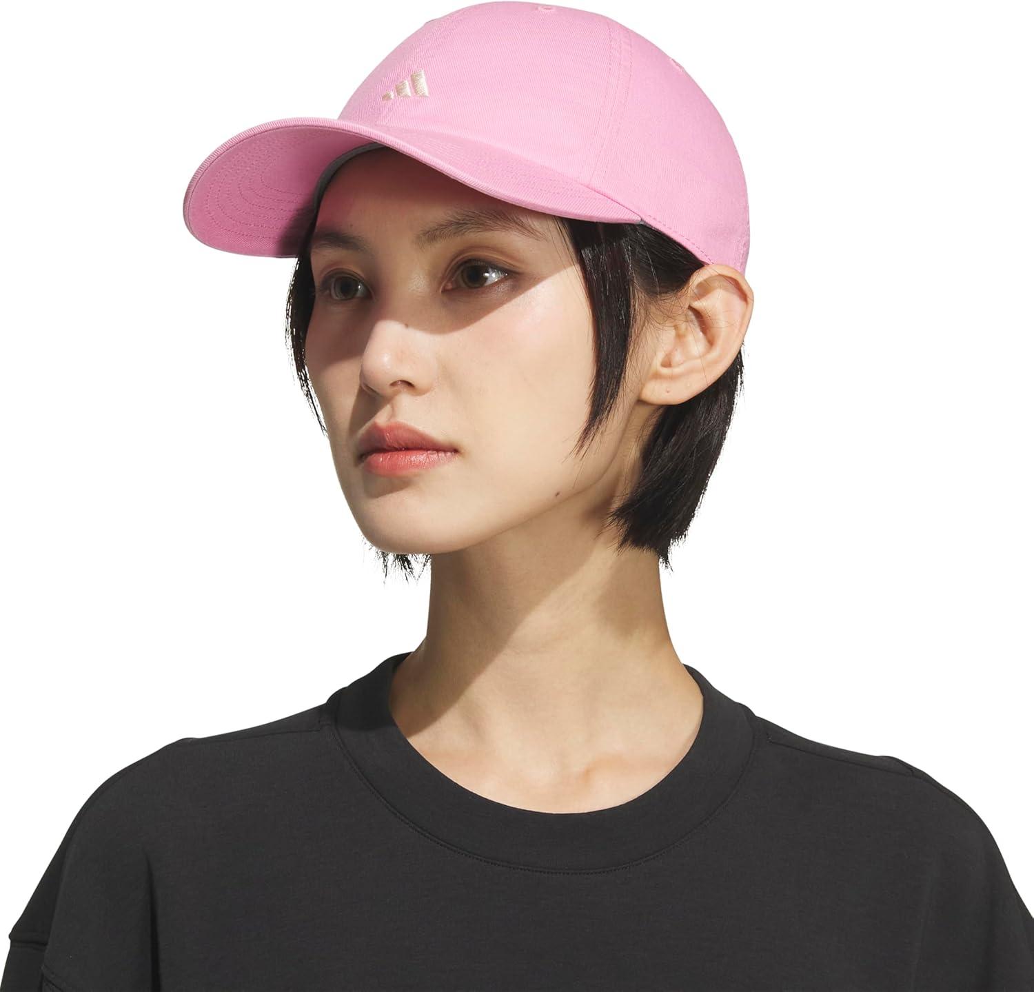 imageAdidas Womens Saturday Baseball Cap Adjustable Cotton Hat Athletic Relaxed FitTropic BloomPink Tint