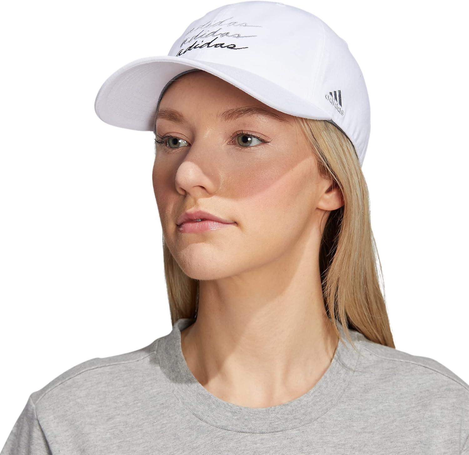imageAdidas Womens Saturday Baseball Cap Adjustable Cotton Hat Athletic Relaxed FitWhiteBlackGrey Clear Grey