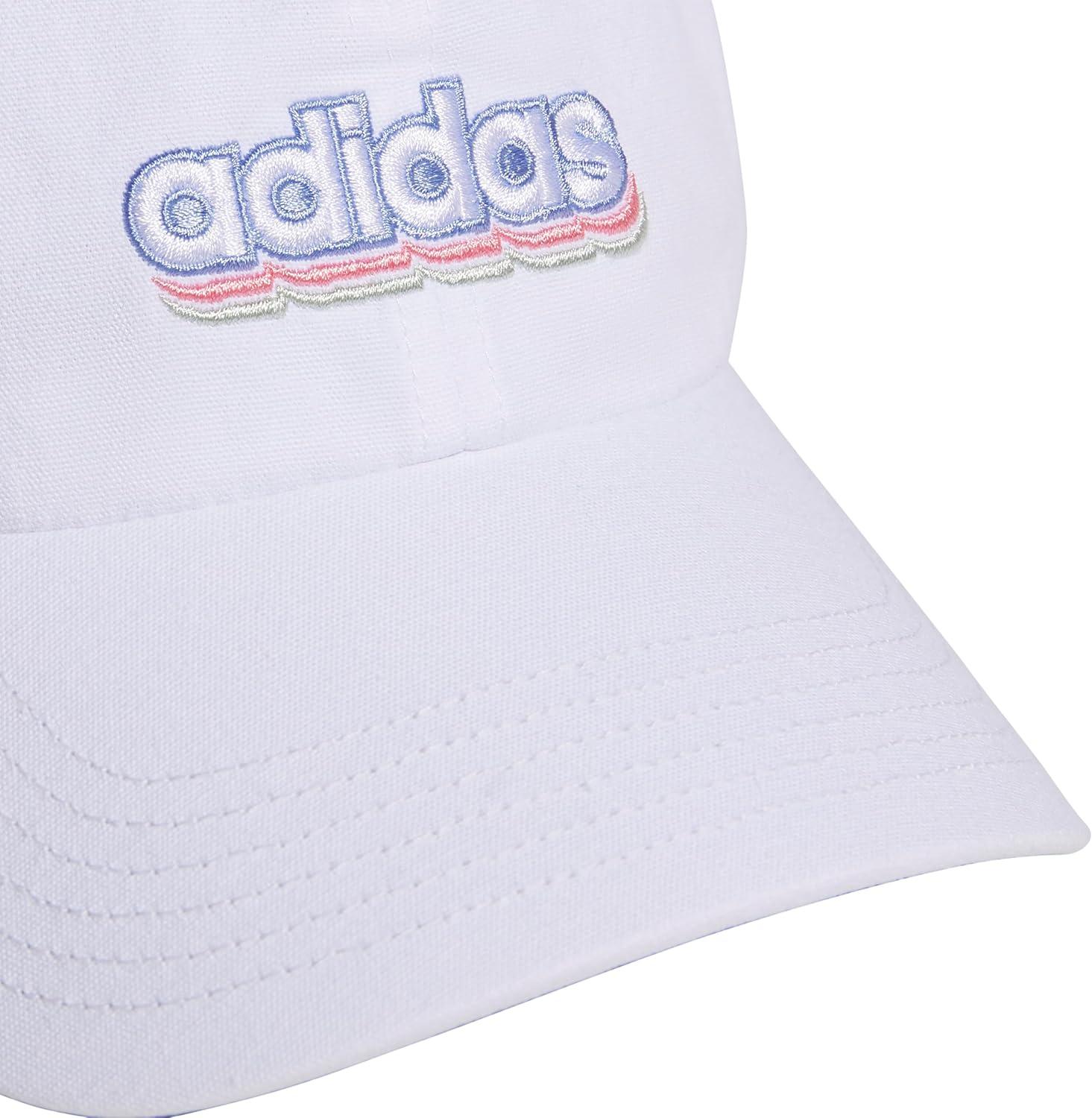 imageAdidas Womens Saturday Baseball Cap Adjustable Cotton Hat Athletic Relaxed FitWhiteLinen GreenSemi Pink Spark20Graphic