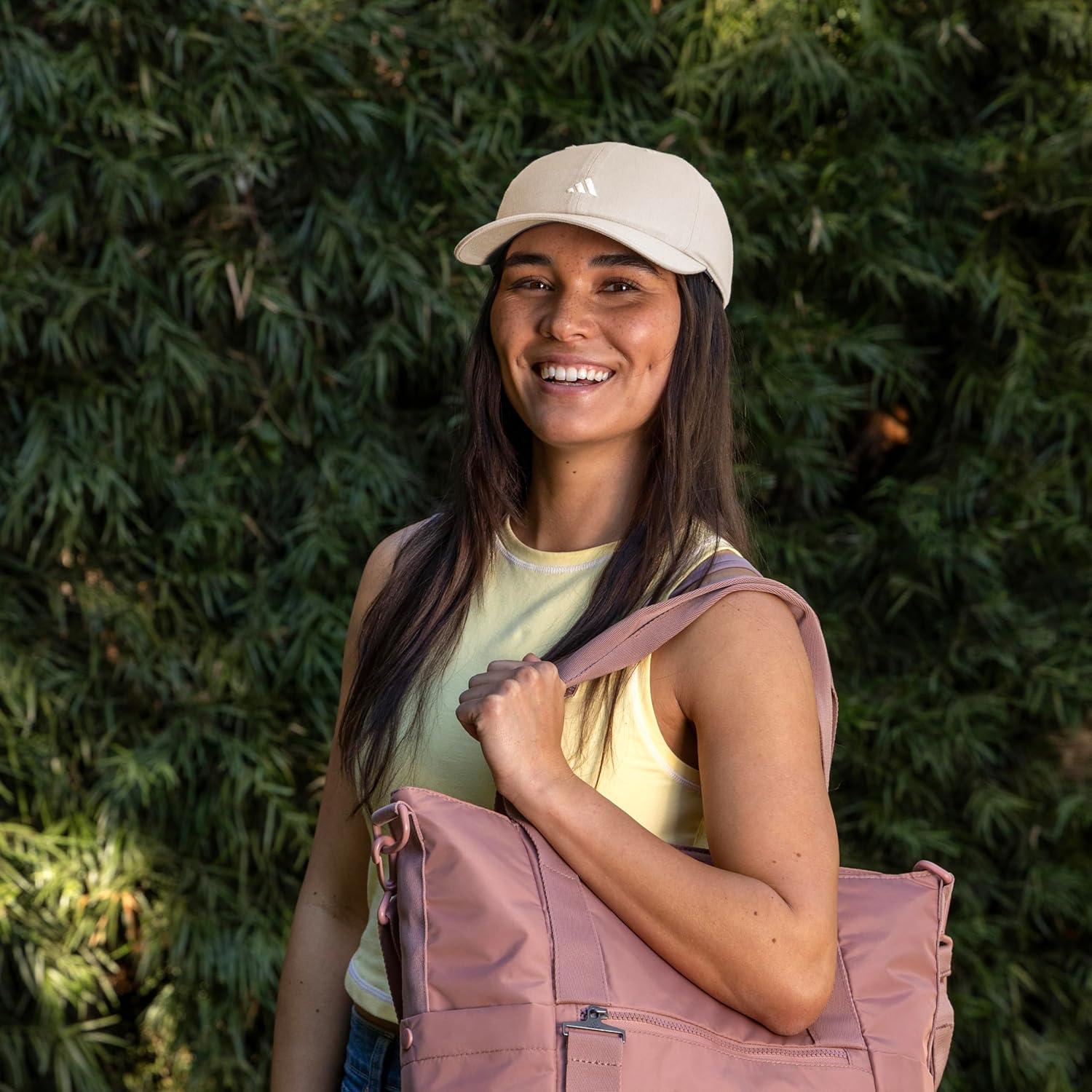 imageAdidas Womens Saturday Baseball Cap Adjustable Cotton Hat Athletic Relaxed FitWonder Alumina GreyOff White