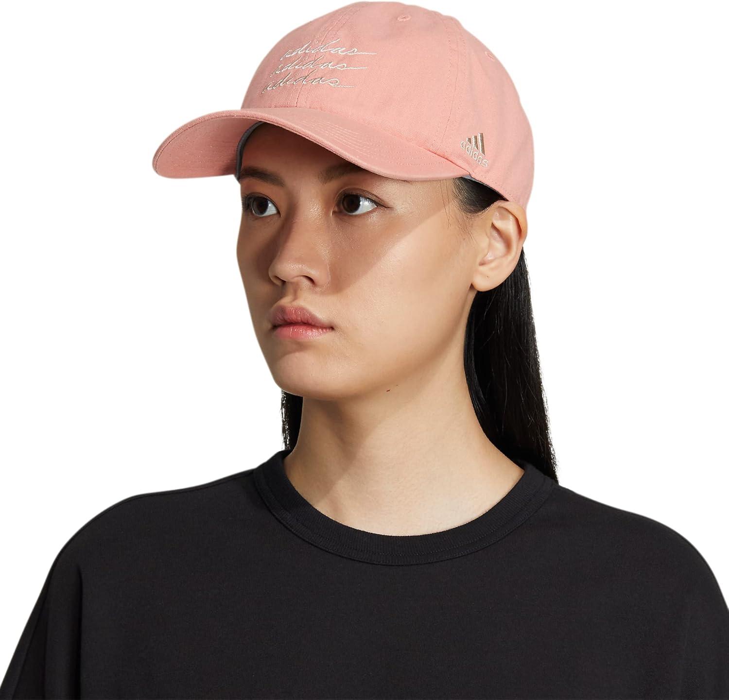imageAdidas Womens Saturday Baseball Cap Adjustable Cotton Hat Athletic Relaxed FitWonder ClayChalk WhiteHalo Ivory White