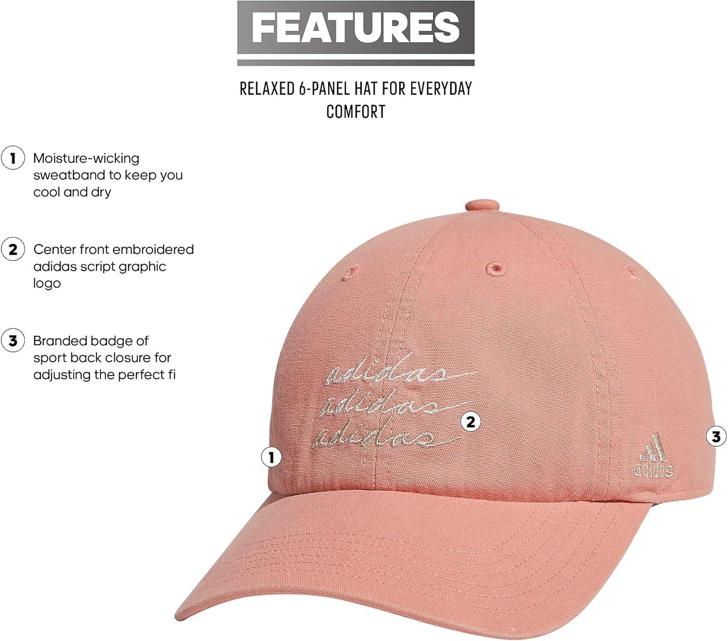 imageAdidas Womens Saturday Baseball Cap Adjustable Cotton Hat Athletic Relaxed FitWonder ClayChalk WhiteHalo Ivory White