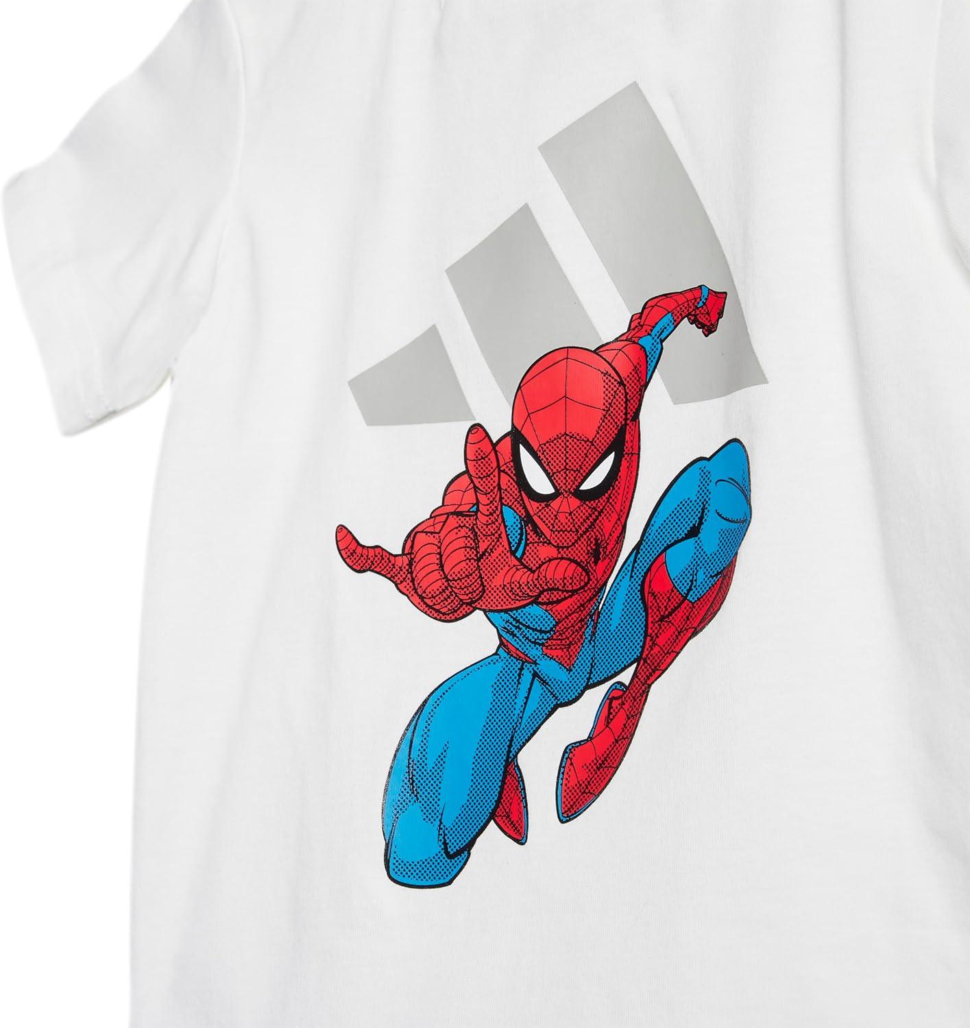 imageadidas Baby Girls Marvel SpiderMan TShirt SetWhiteGrey