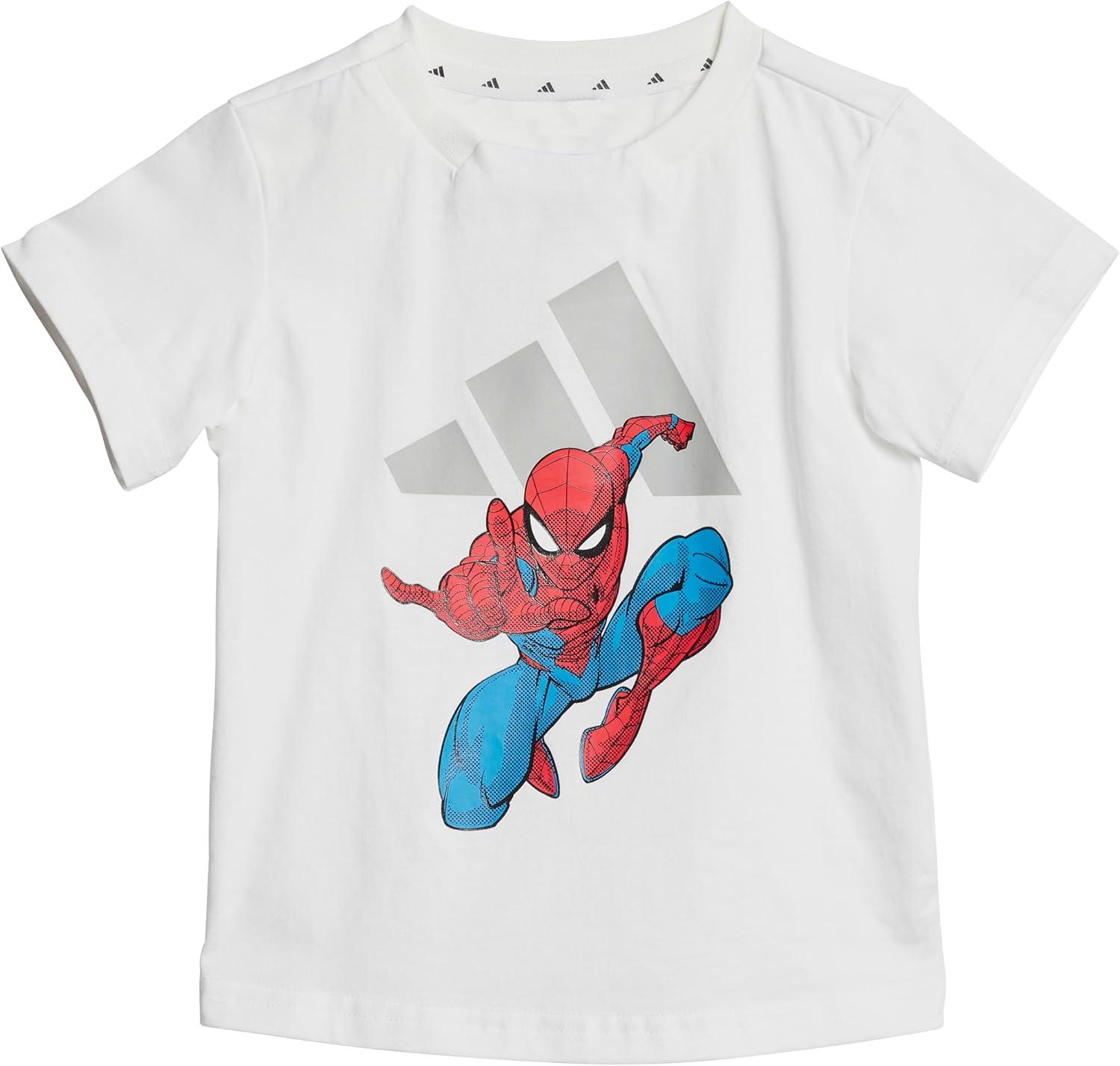 imageadidas Baby Girls Marvel SpiderMan TShirt SetWhiteGrey