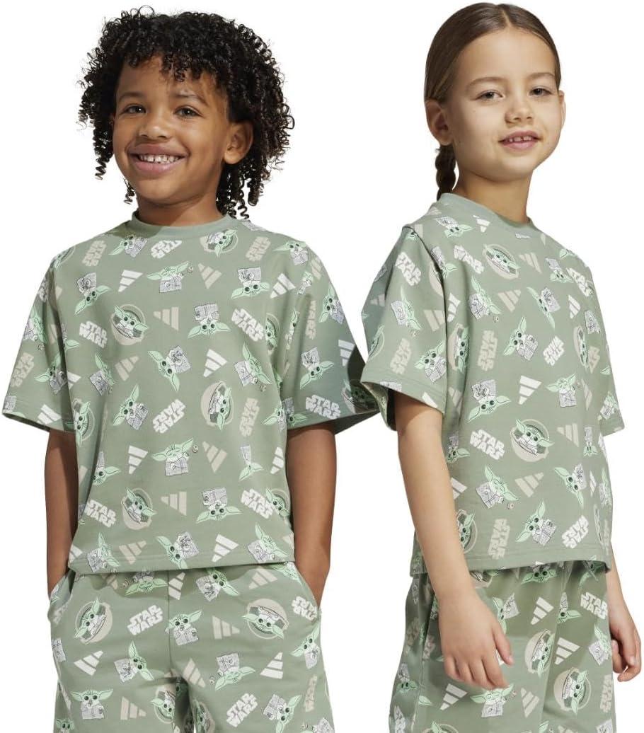 imageadidas Boys Star Wars Mandalorian TShirtSilver GreenMulticolor