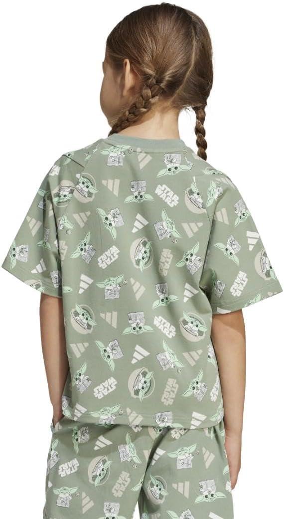 imageadidas Boys Star Wars Mandalorian TShirtSilver GreenMulticolor