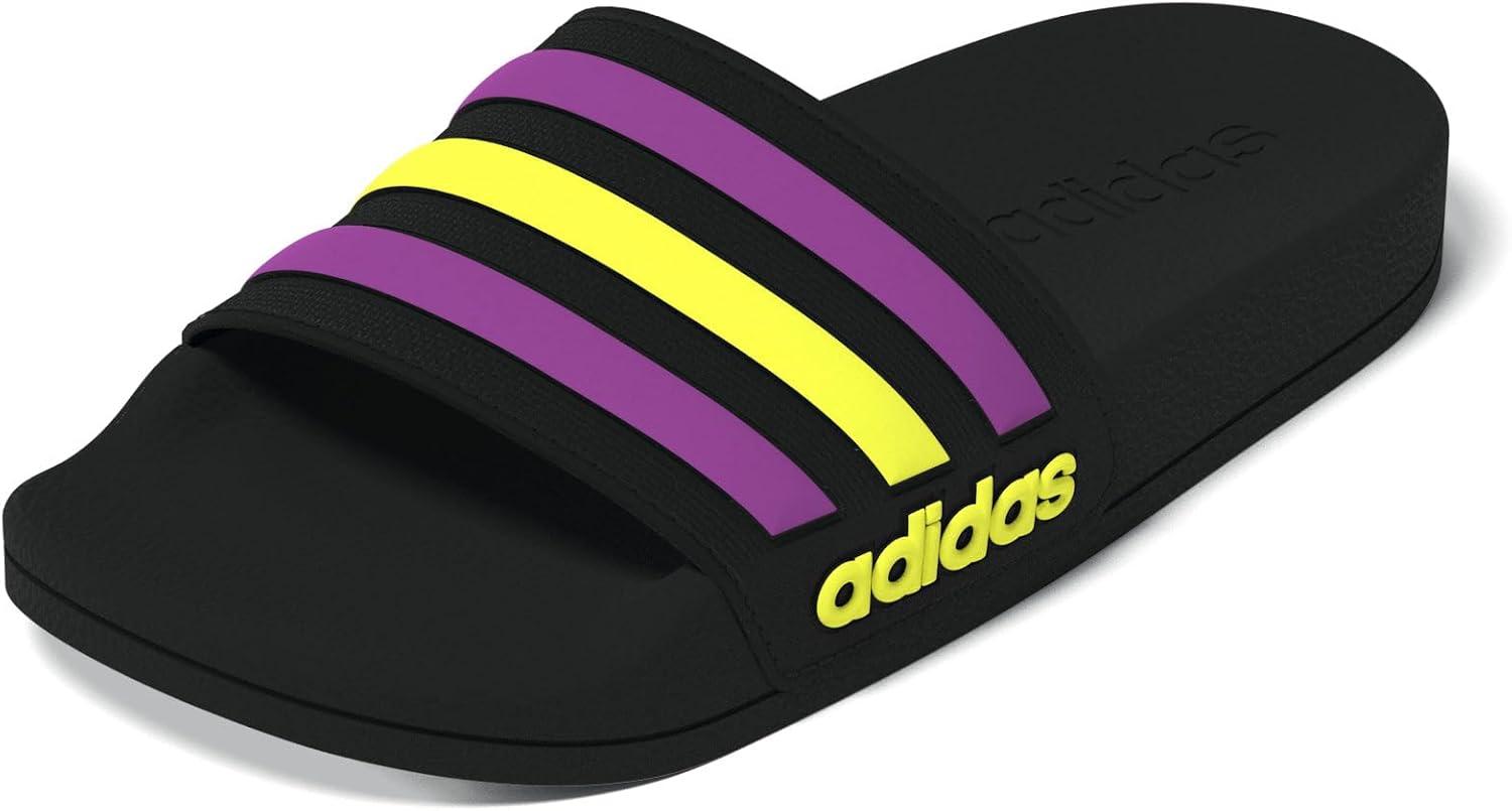 imageadidas Kids Adilette Shower SlideBlackFlash PinkSolar Yellow