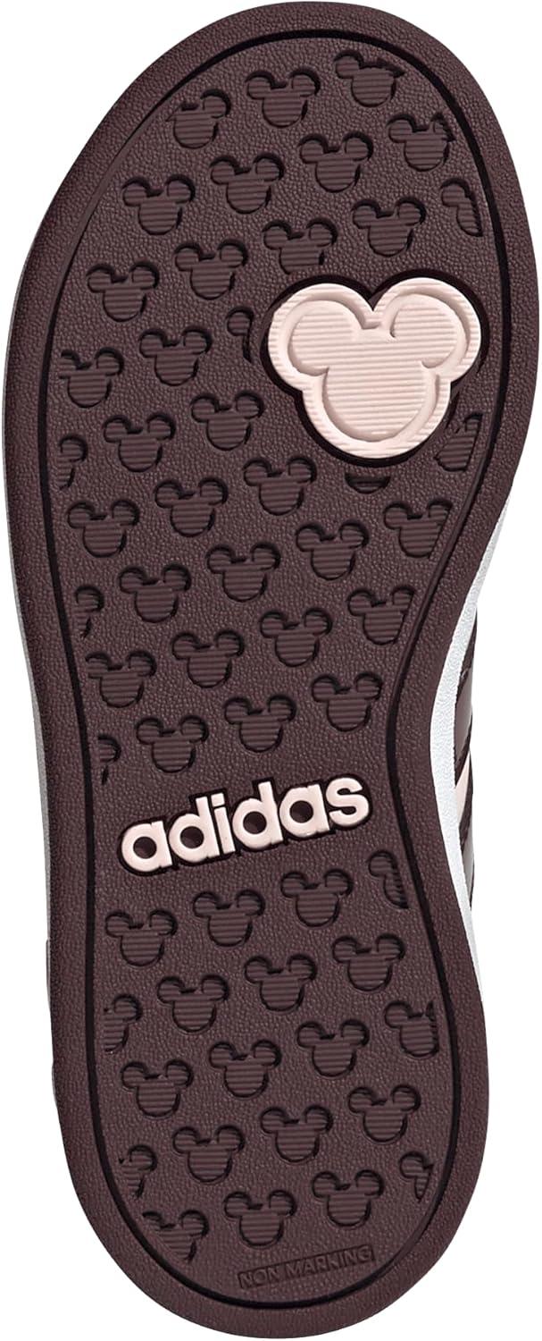 imageadidas Kids Disney Grand Court Elastic Lace ampamp Strap ShoesMinnie MouseClear PinkAurora RubyChalk White