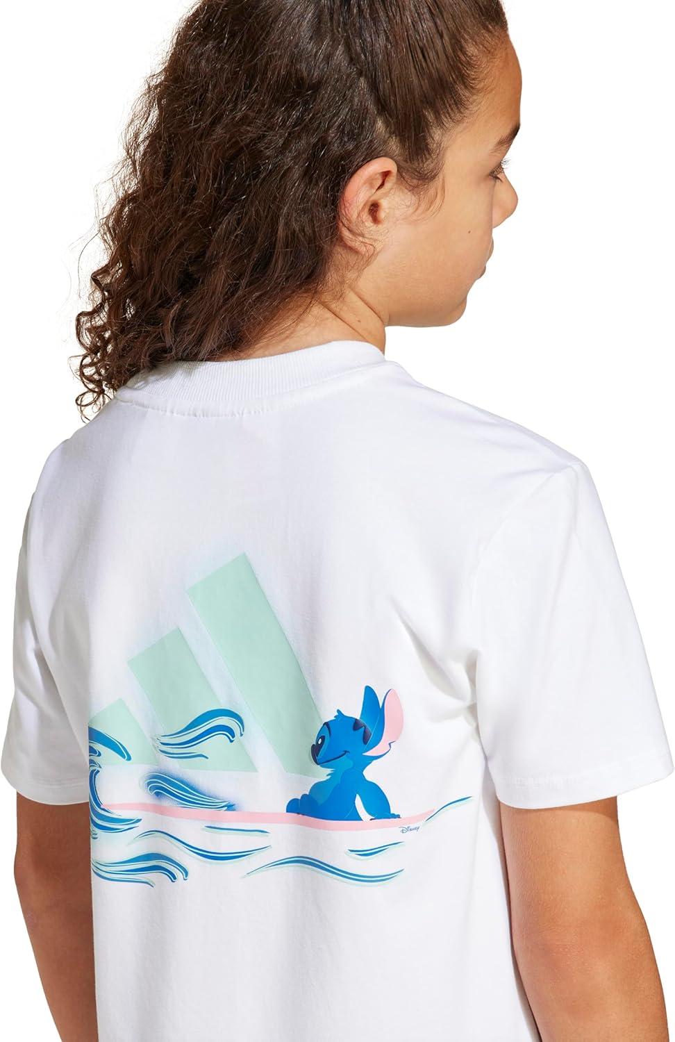imageadidas Kids Disney Lilo and Stitch Graphic TShirtWhiteSemi Flash Aqua