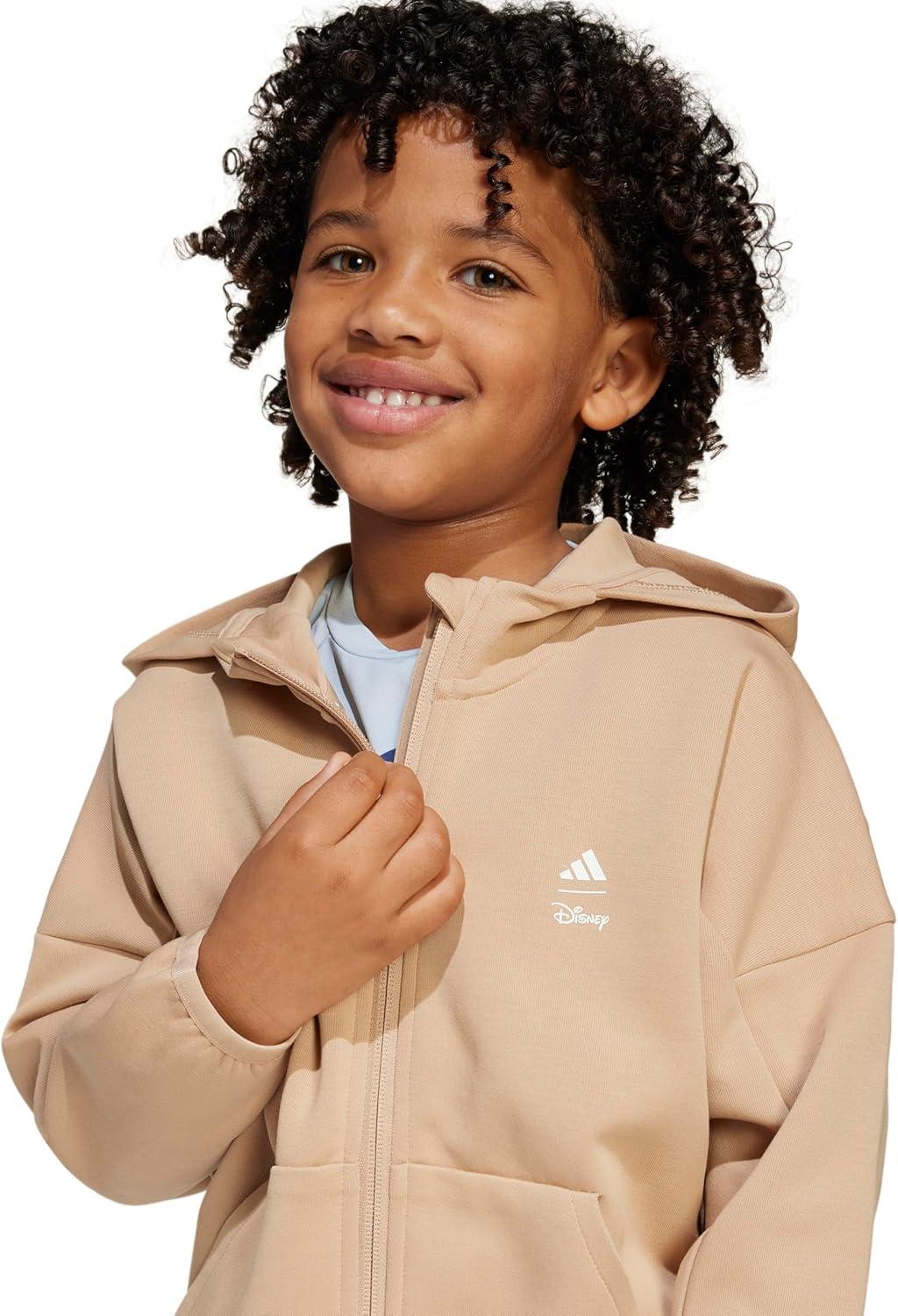 imageadidas Kids Disney Mickey Mouse Hooded Track TopWarm SandstoneOff White