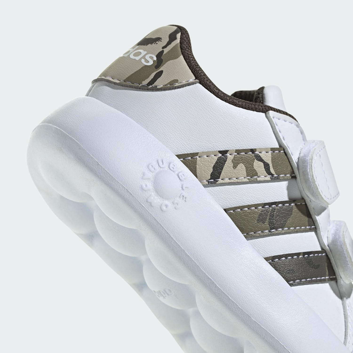 imageadidas Kids Grand Court 20 ShoesWhiteOlive StrataPutty Grey