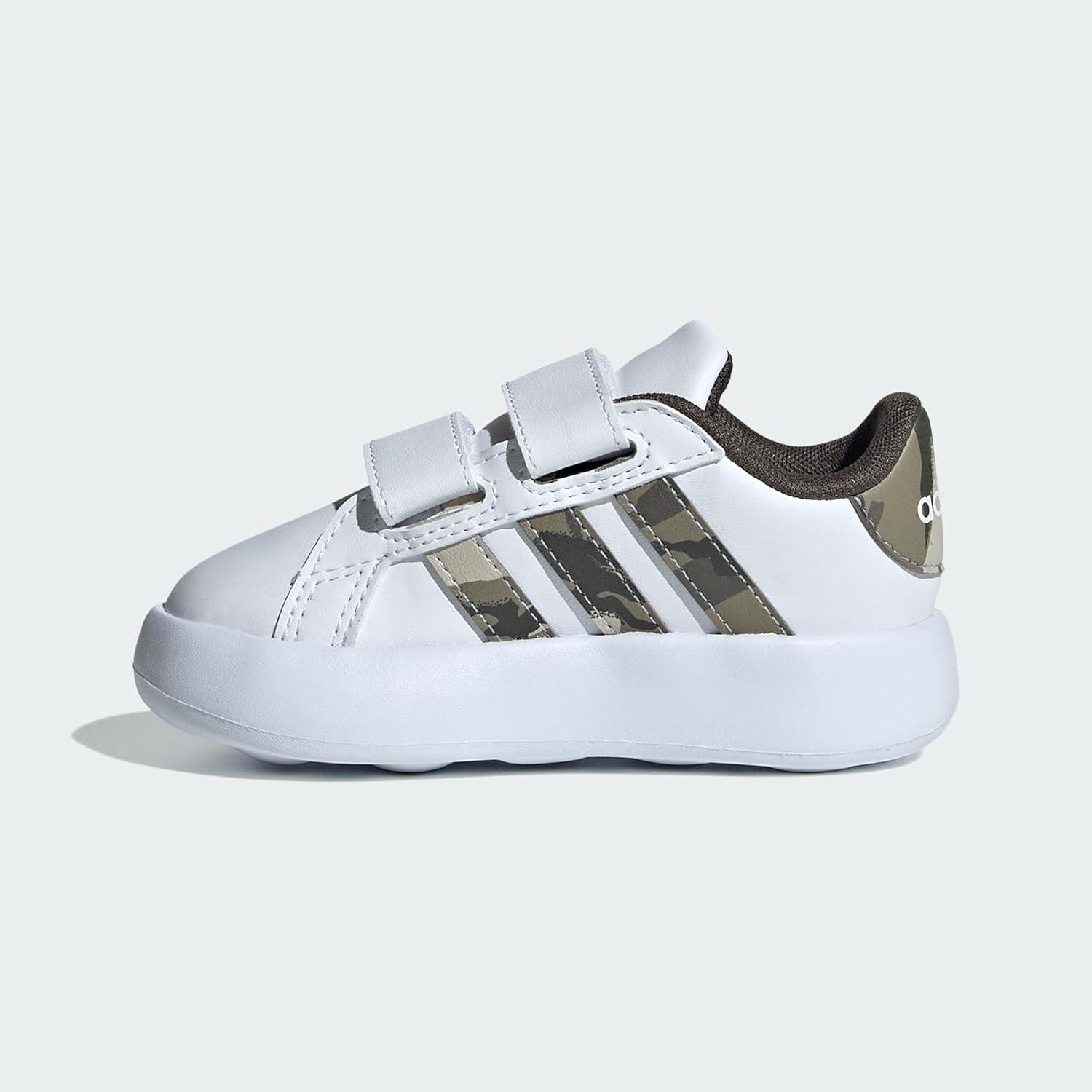 imageadidas Kids Grand Court 20 ShoesWhiteOlive StrataPutty Grey