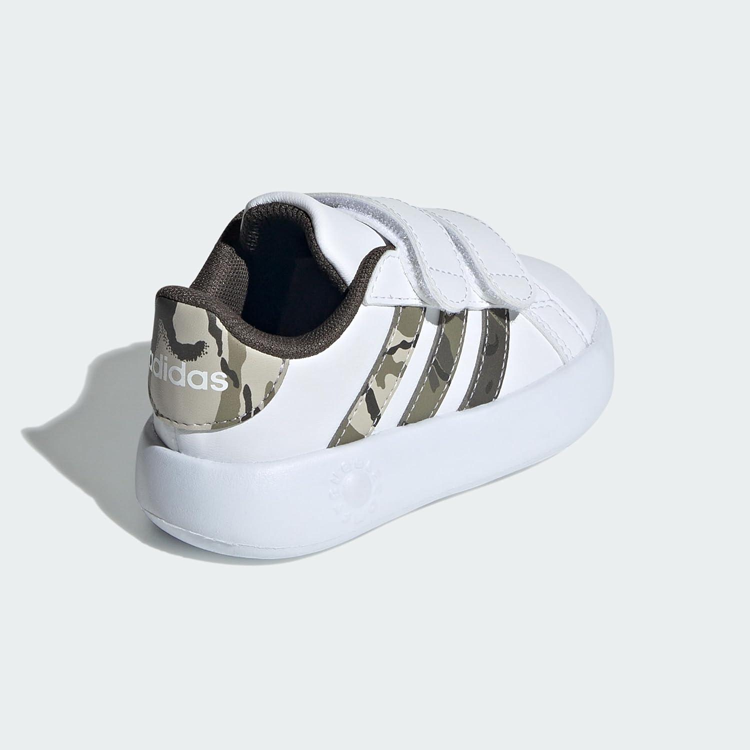 imageadidas Kids Grand Court 20 ShoesWhiteOlive StrataPutty Grey
