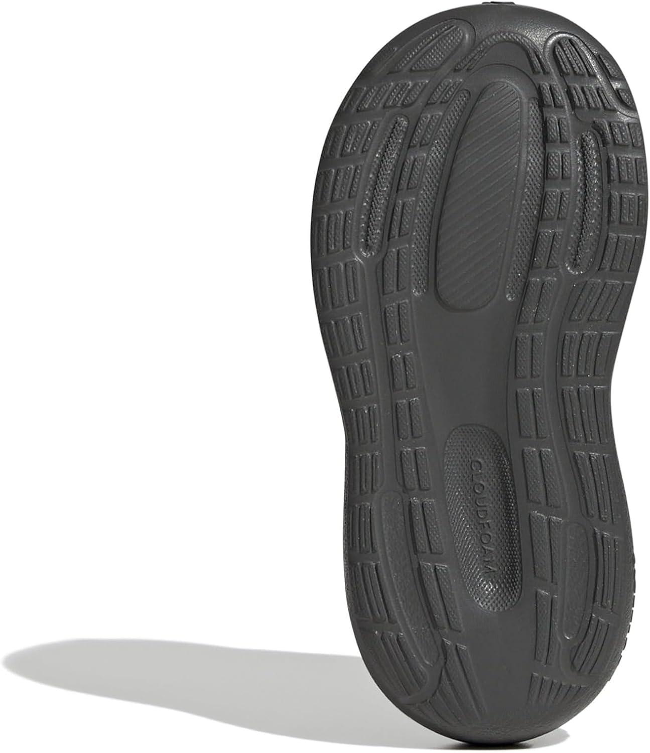 imageadidas Kids Run Falcon 5 Elastic Lace ampamp Strap ShoeBlackSparkPink Spark