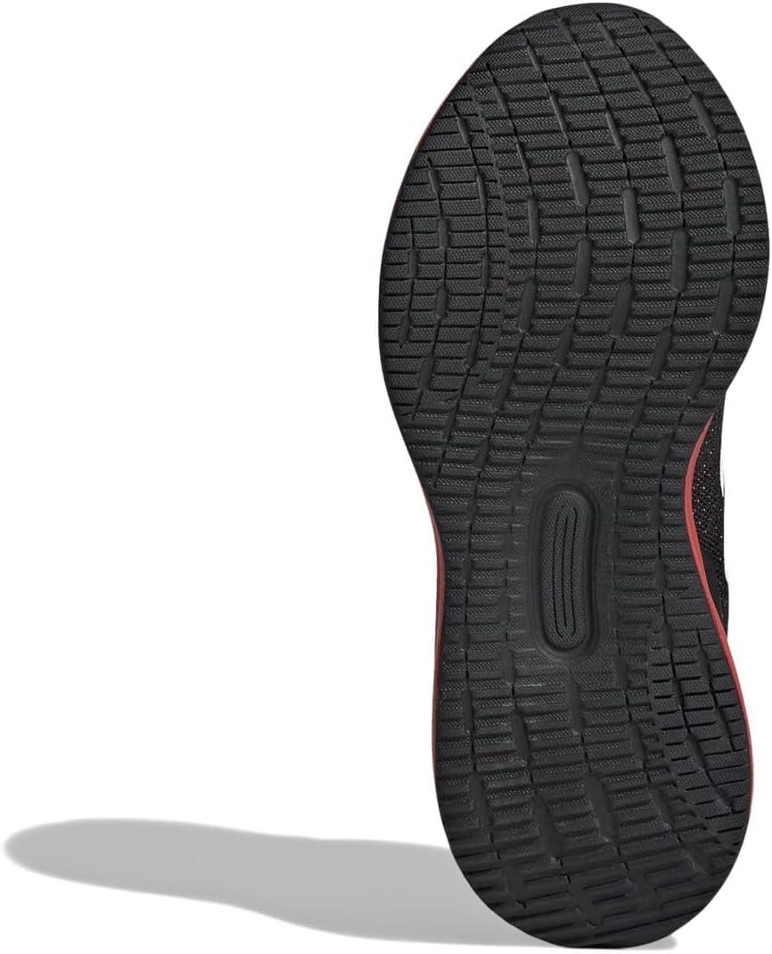 imageadidas Kids Run Falcon 5 Elastic Lace ampamp Strap ShoeBlackWhiteBright Red