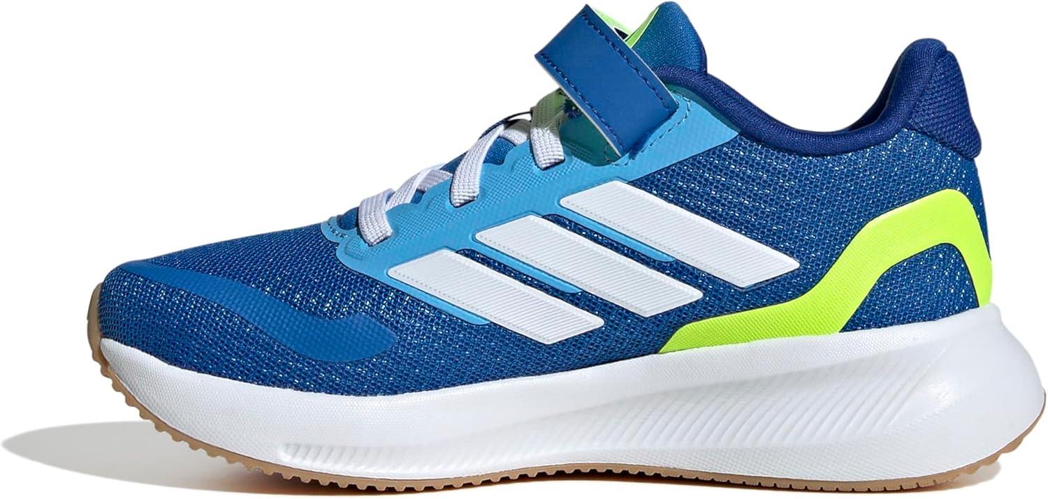 imageadidas Kids Run Falcon 5 Elastic Lace ampamp Strap ShoeBright RoyalWhiteLucid Lemon