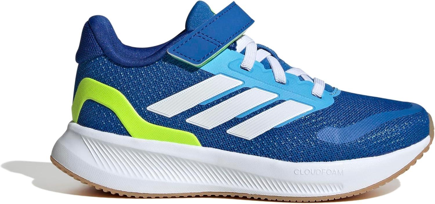 imageadidas Kids Run Falcon 5 Elastic Lace ampamp Strap ShoeBright RoyalWhiteLucid Lemon