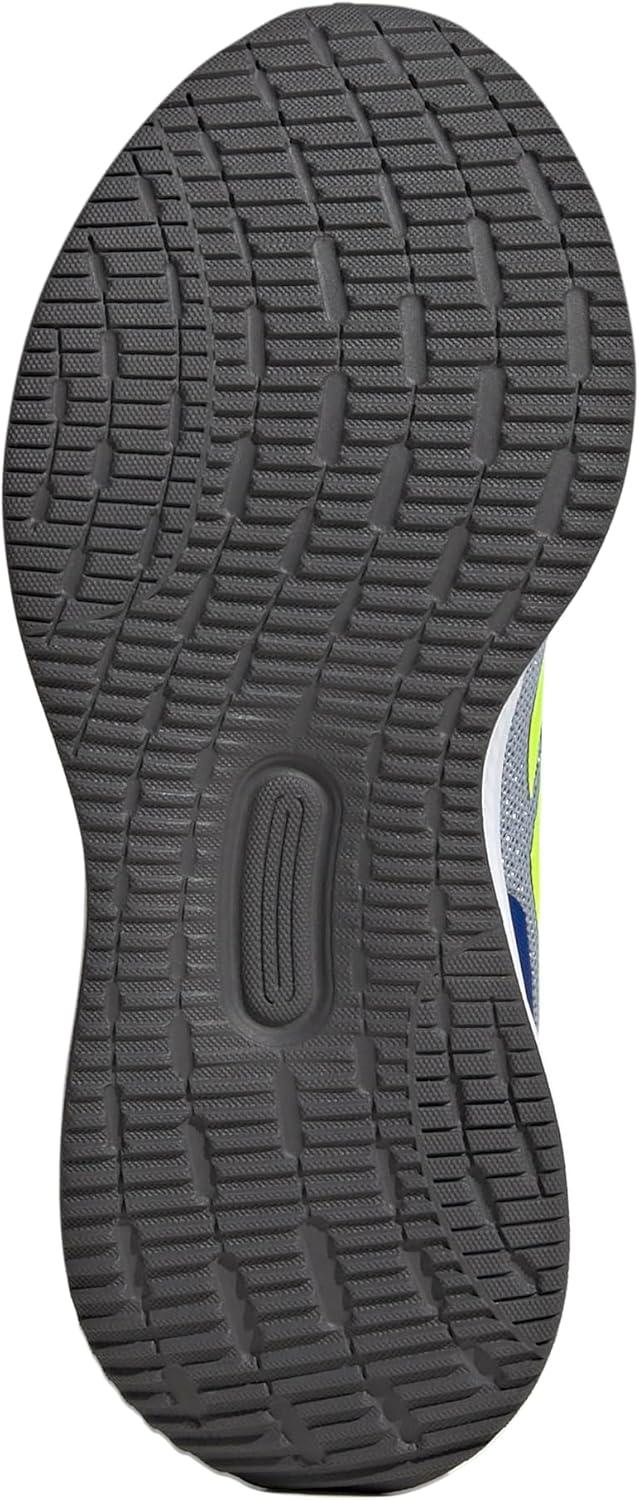 imageadidas Kids Run Falcon 5 Elastic Lace ampamp Strap ShoeHalo SilverLucid LemonTeam Royal Blue