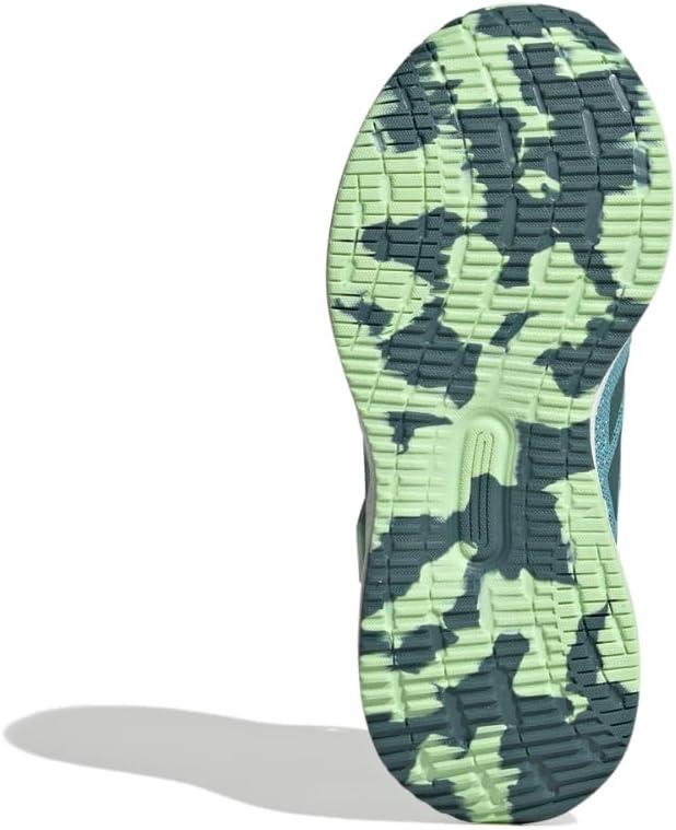 imageadidas Kids Run Falcon 5 Elastic Lace ampamp Strap ShoeMint TonPreloved TealSemi Green Spark