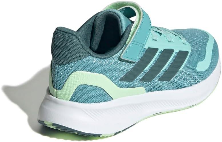 imageadidas Kids Run Falcon 5 Elastic Lace ampamp Strap ShoeMint TonPreloved TealSemi Green Spark