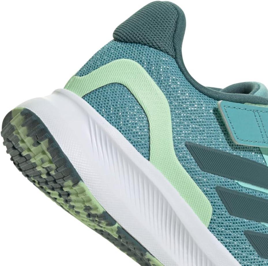 imageadidas Kids Run Falcon 5 Elastic Lace ampamp Strap ShoeMint TonPreloved TealSemi Green Spark