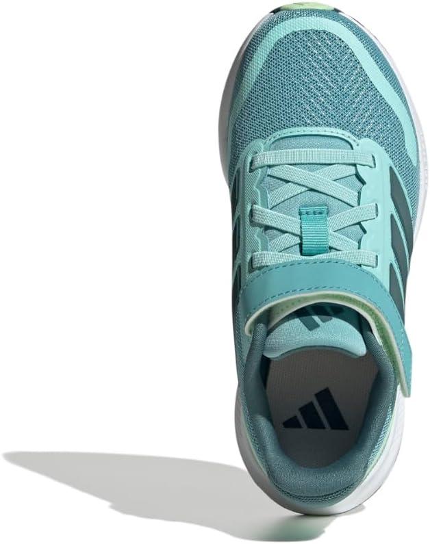 imageadidas Kids Run Falcon 5 Elastic Lace ampamp Strap ShoeMint TonPreloved TealSemi Green Spark