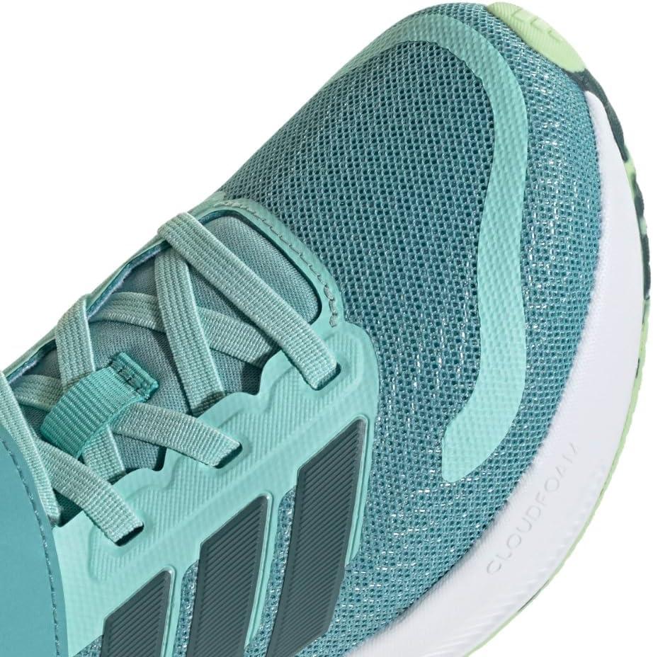 imageadidas Kids Run Falcon 5 Elastic Lace ampamp Strap ShoeMint TonPreloved TealSemi Green Spark