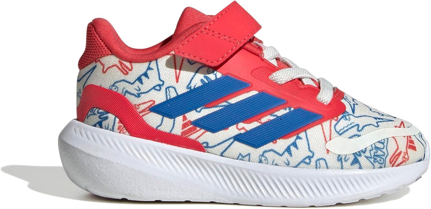 imageadidas Kids Run Falcon 5 Elastic Lace ampamp Strap ShoeOff WhiteBright RoyalSemi Lucid Red